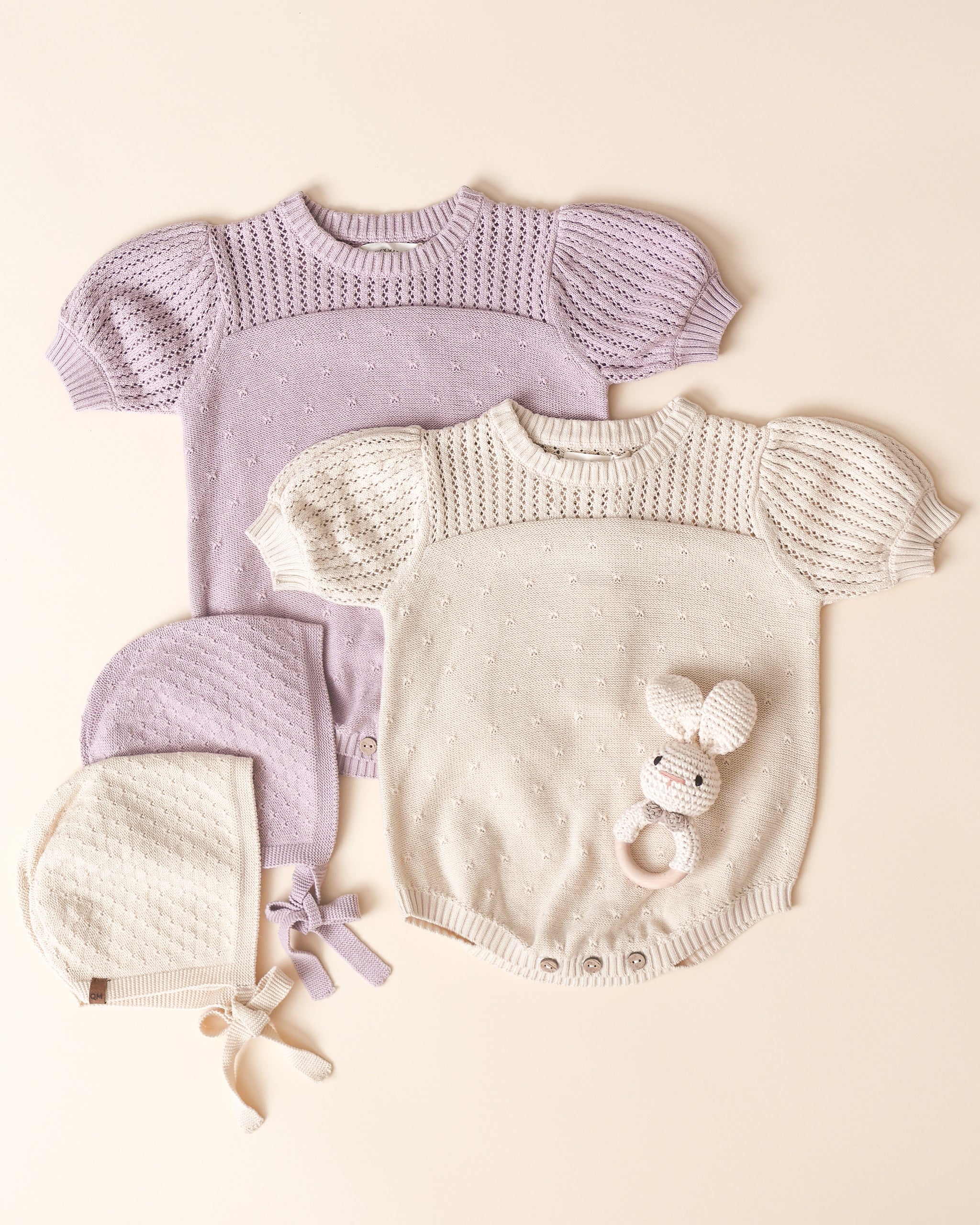 Pointelle Knit Romper || Lavender