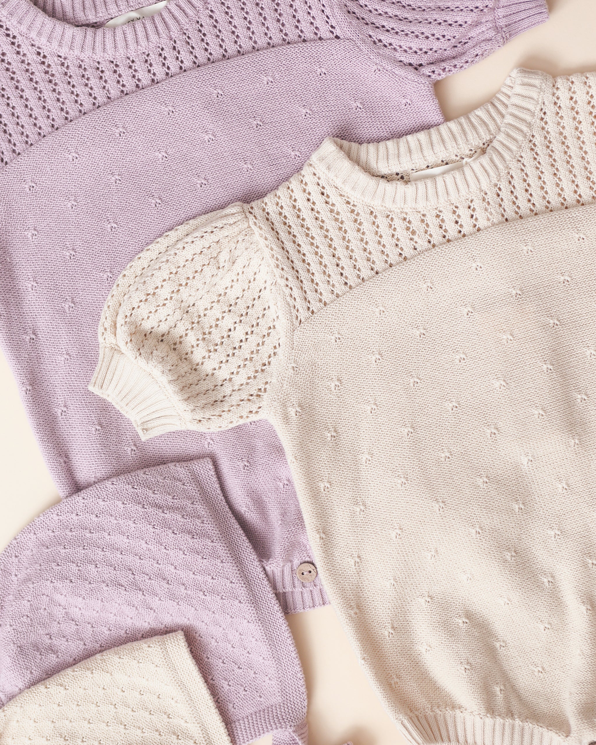 Pointelle Knit Romper || Lavender