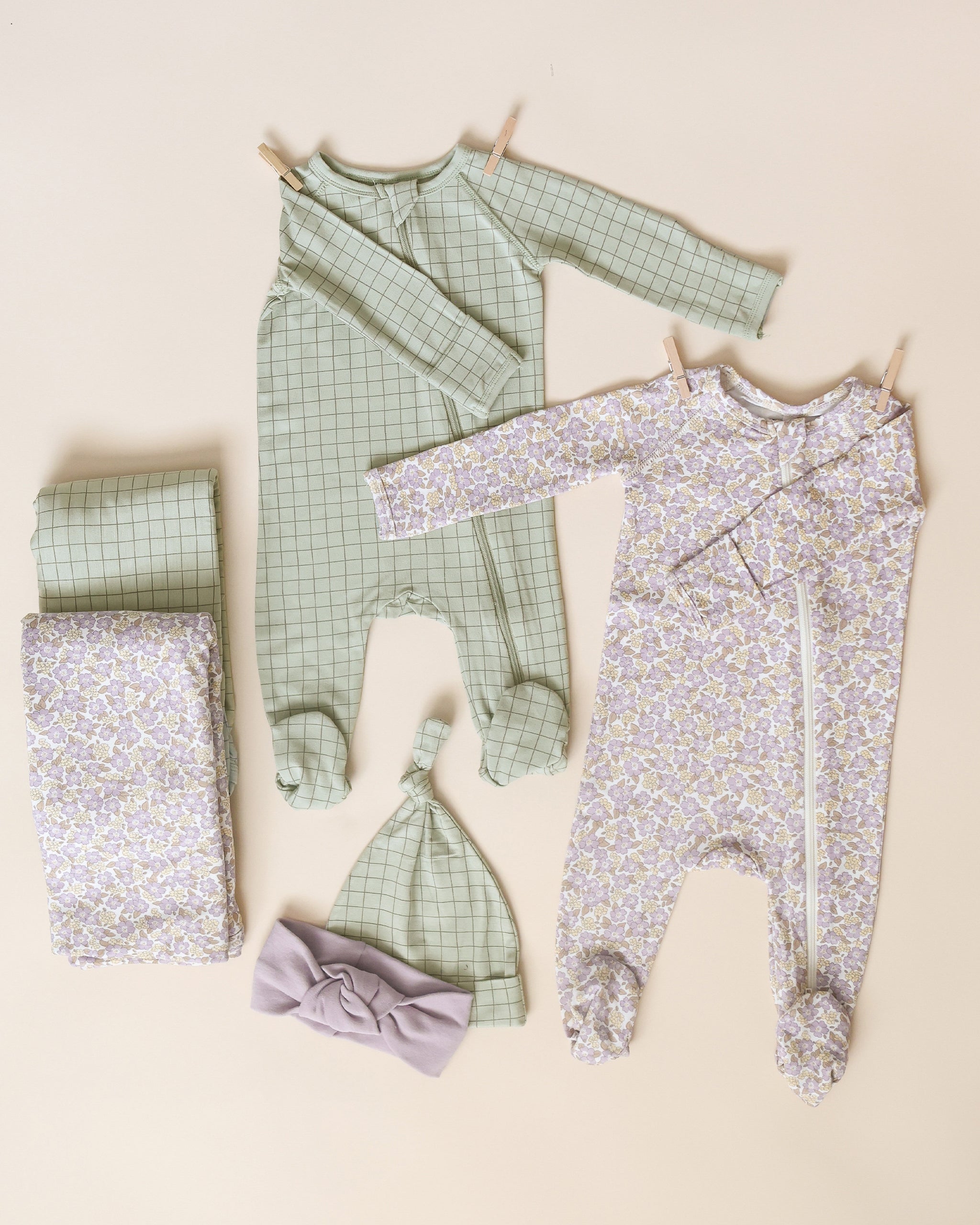Bamboo Swaddle || Sage Grid