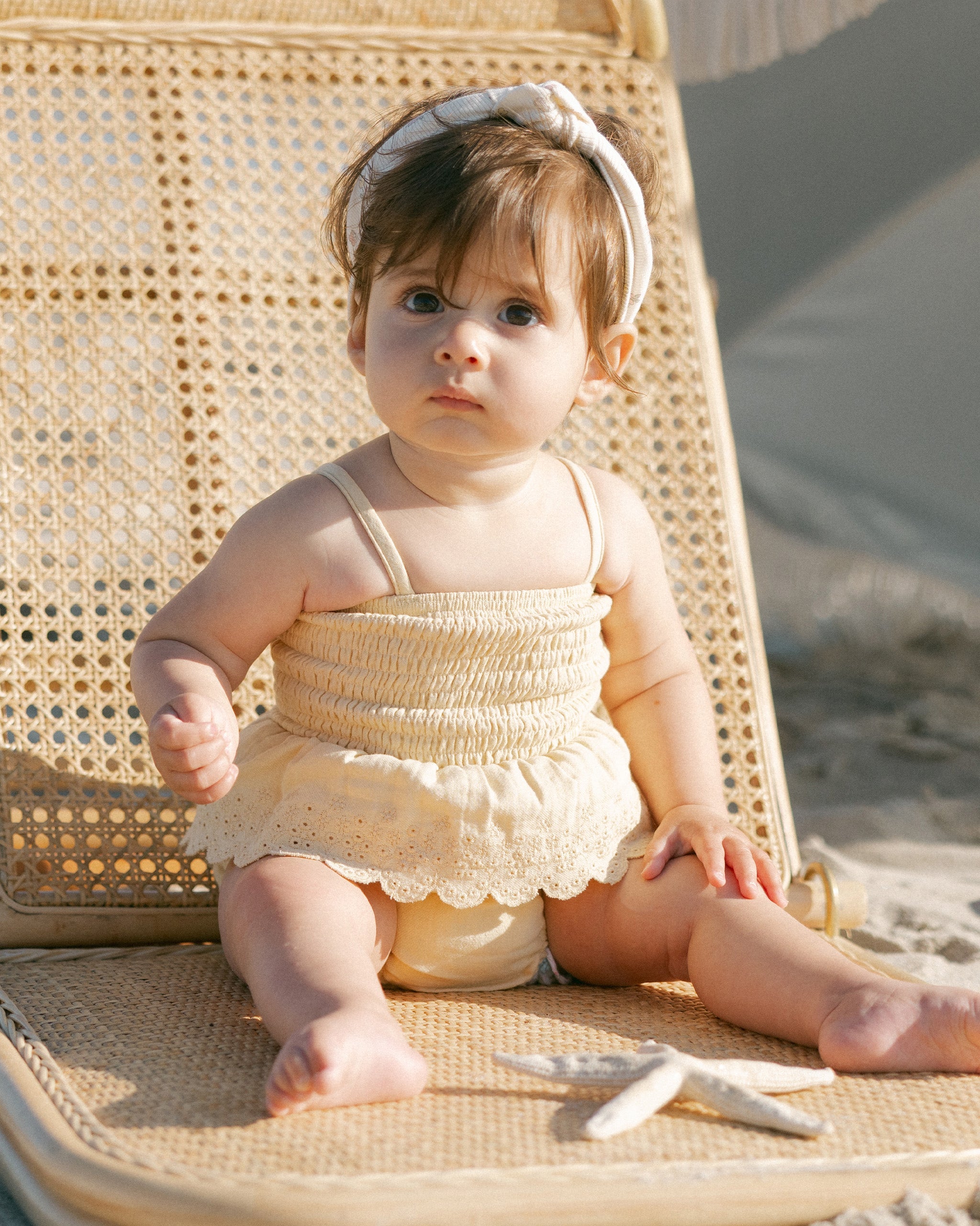 Smocked Skirted Romper || Yellow