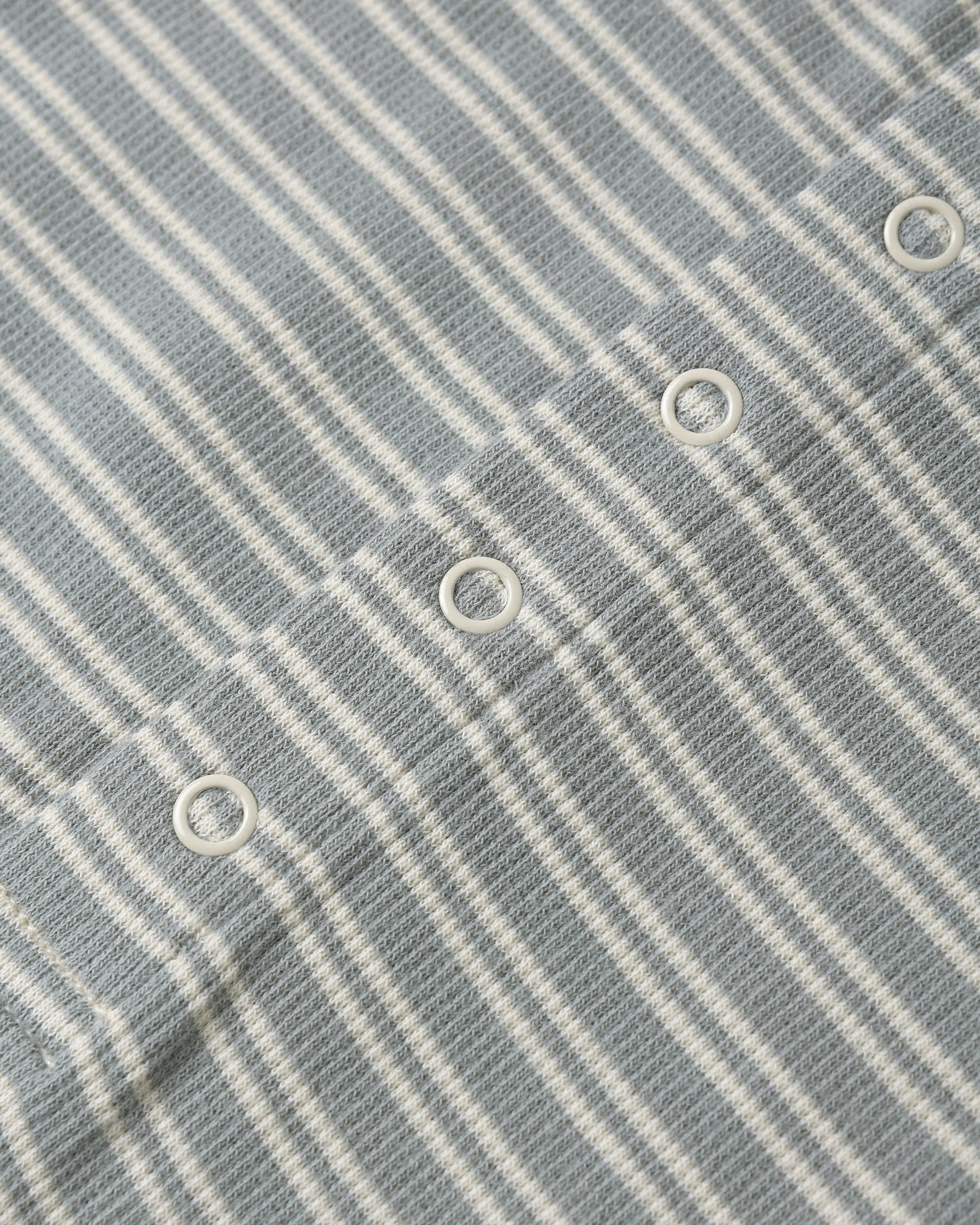 Ribbed Baby Jumpsuit || Steel Blue Micro Stripe