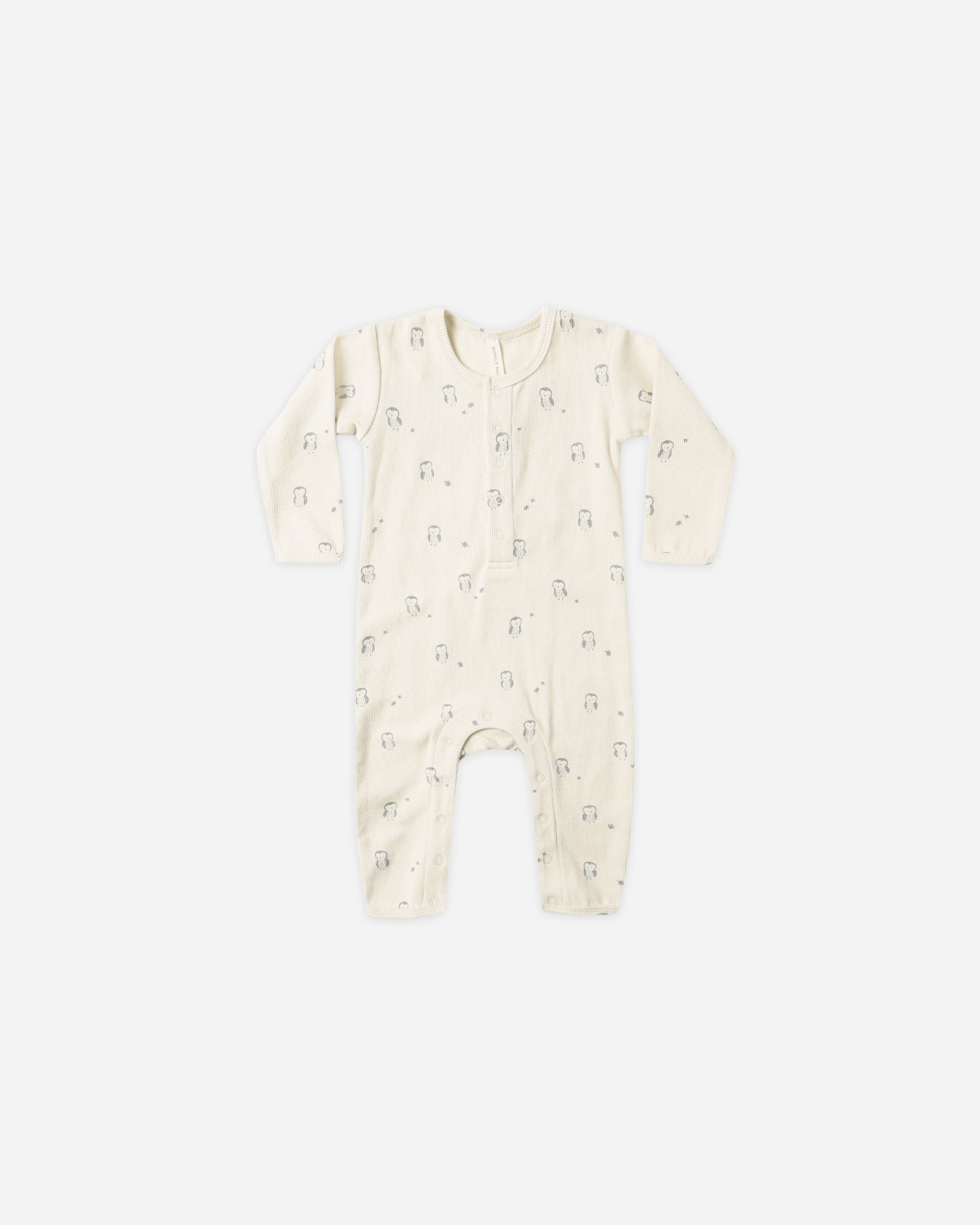 Ribbed Baby Jumpsuit || Owls