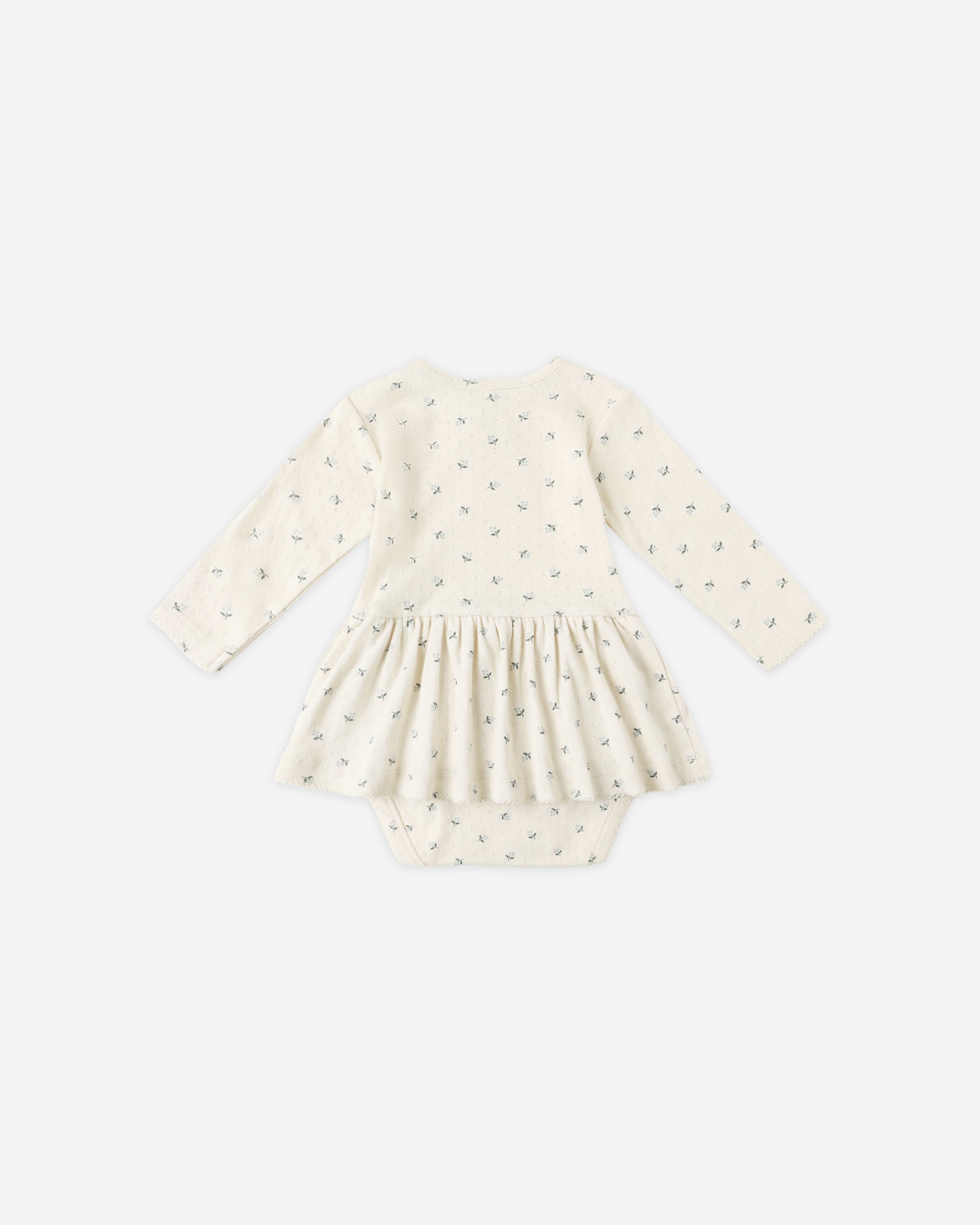 Pointelle Skirted Bodysuit || Blue Ditsy