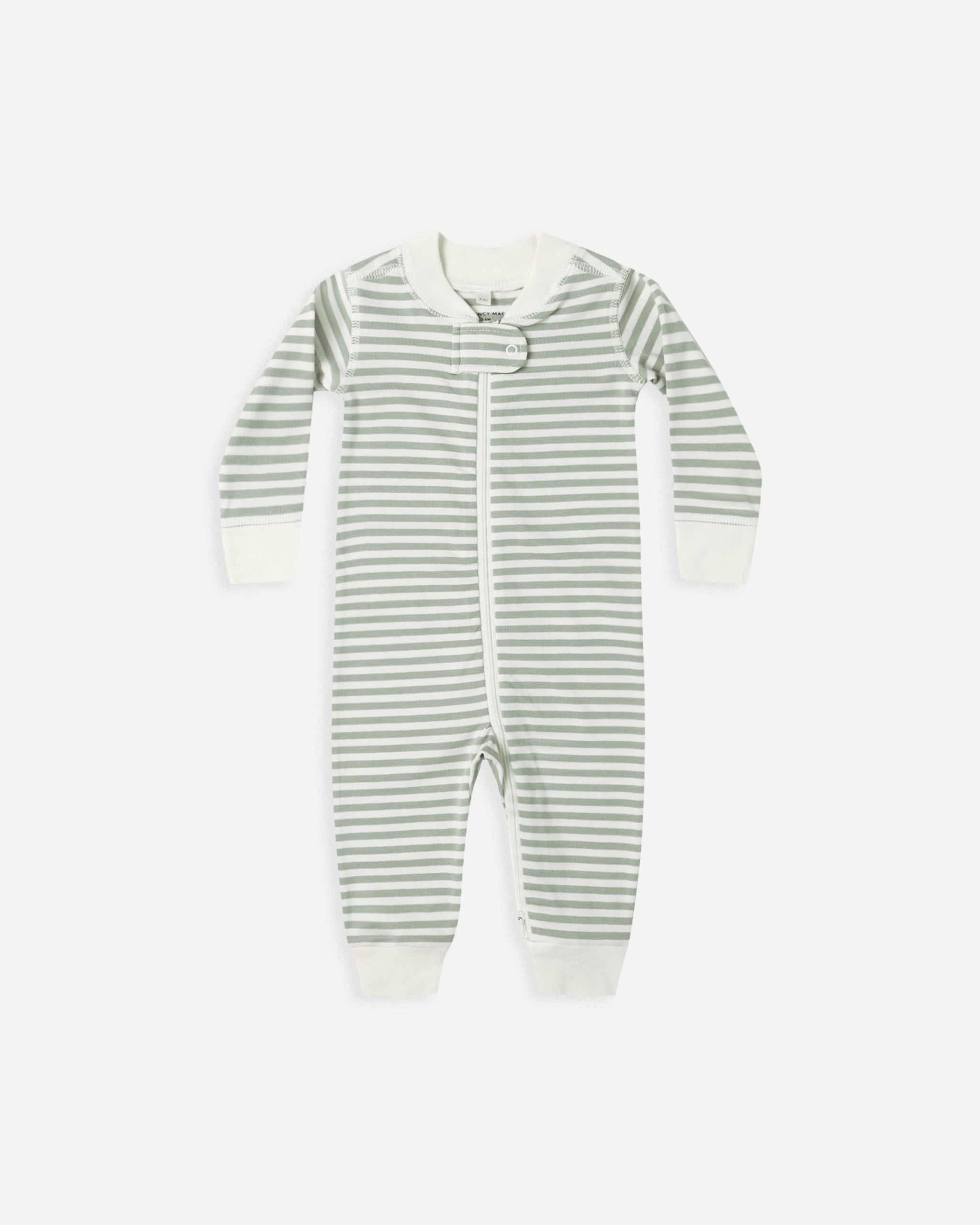 Zip Long Sleeve Sleeper || Fern Stripe