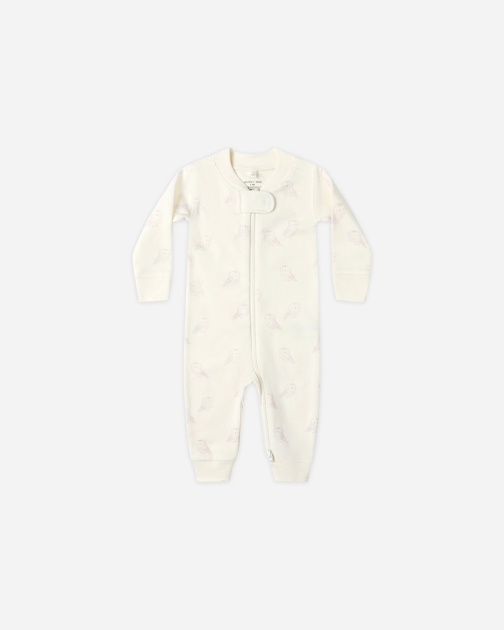 Zip Long Sleeve Sleeper || Snow Owls