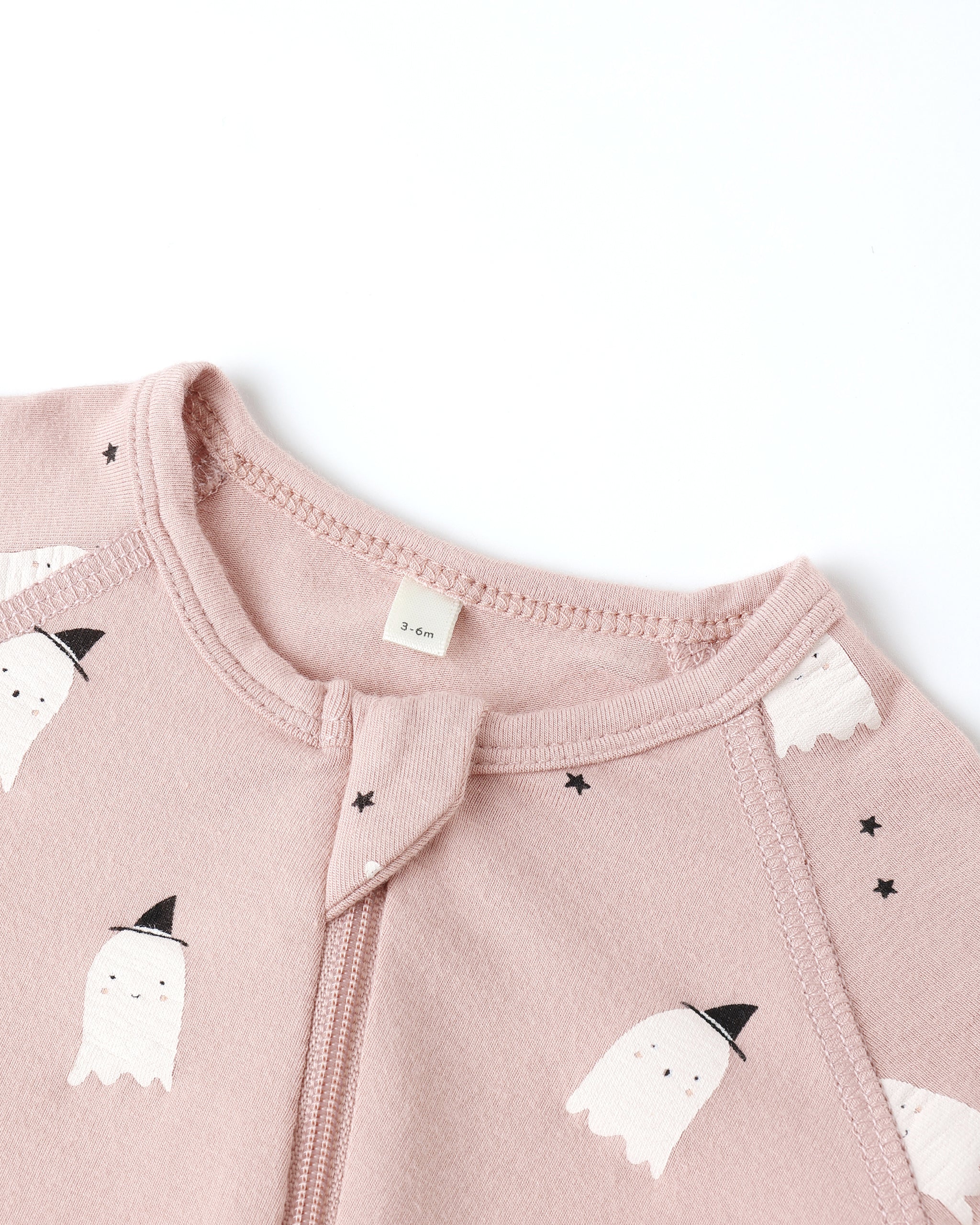 Bamboo Zip Footie || Pink Ghosts - Rylee + Cru | Kids Clothes | Trendy Baby Clothes | Modern Infant Outfits |