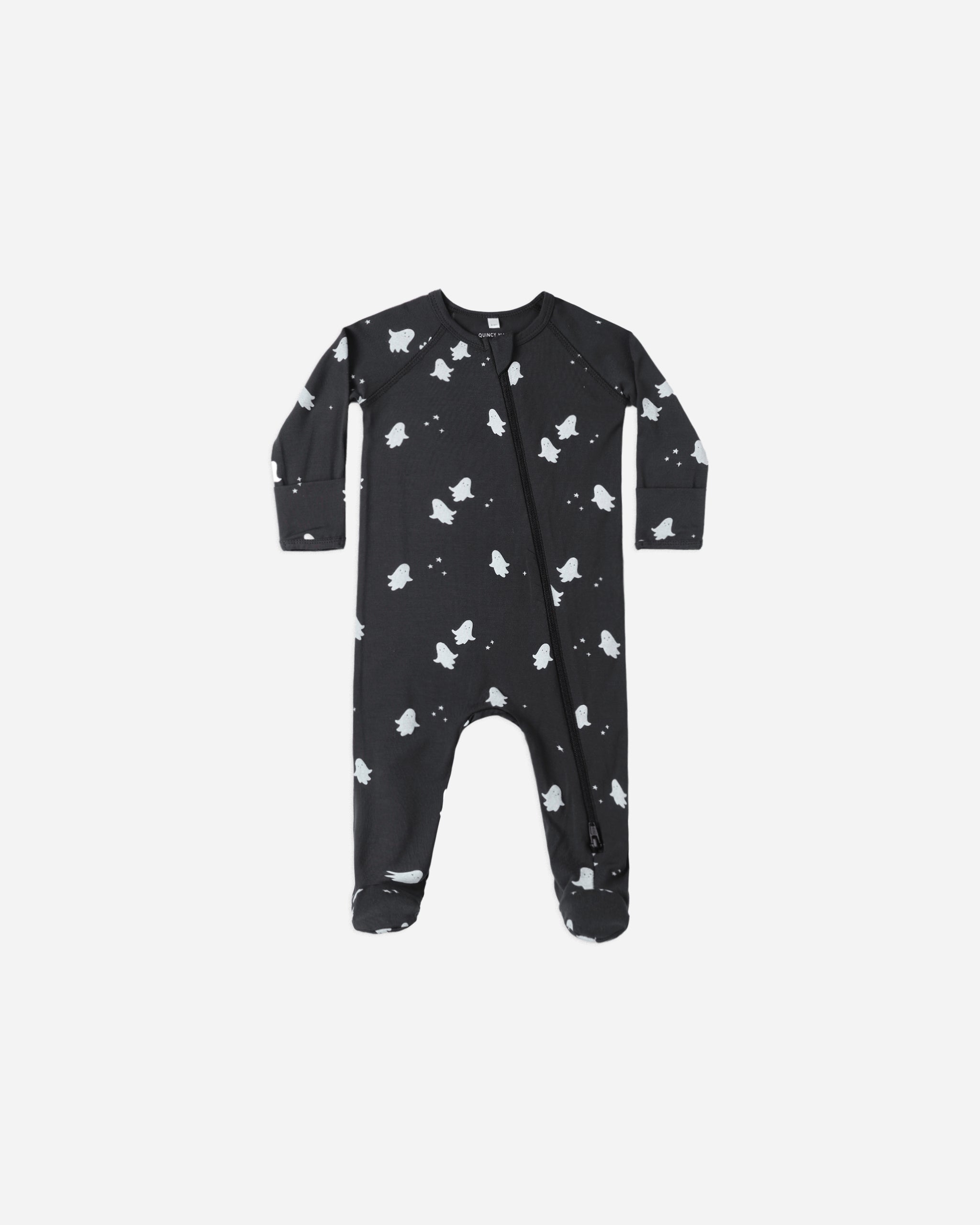 Bamboo Zip Footie || Ghosts - Rylee + Cru | Kids Clothes | Trendy Baby Clothes | Modern Infant Outfits |
