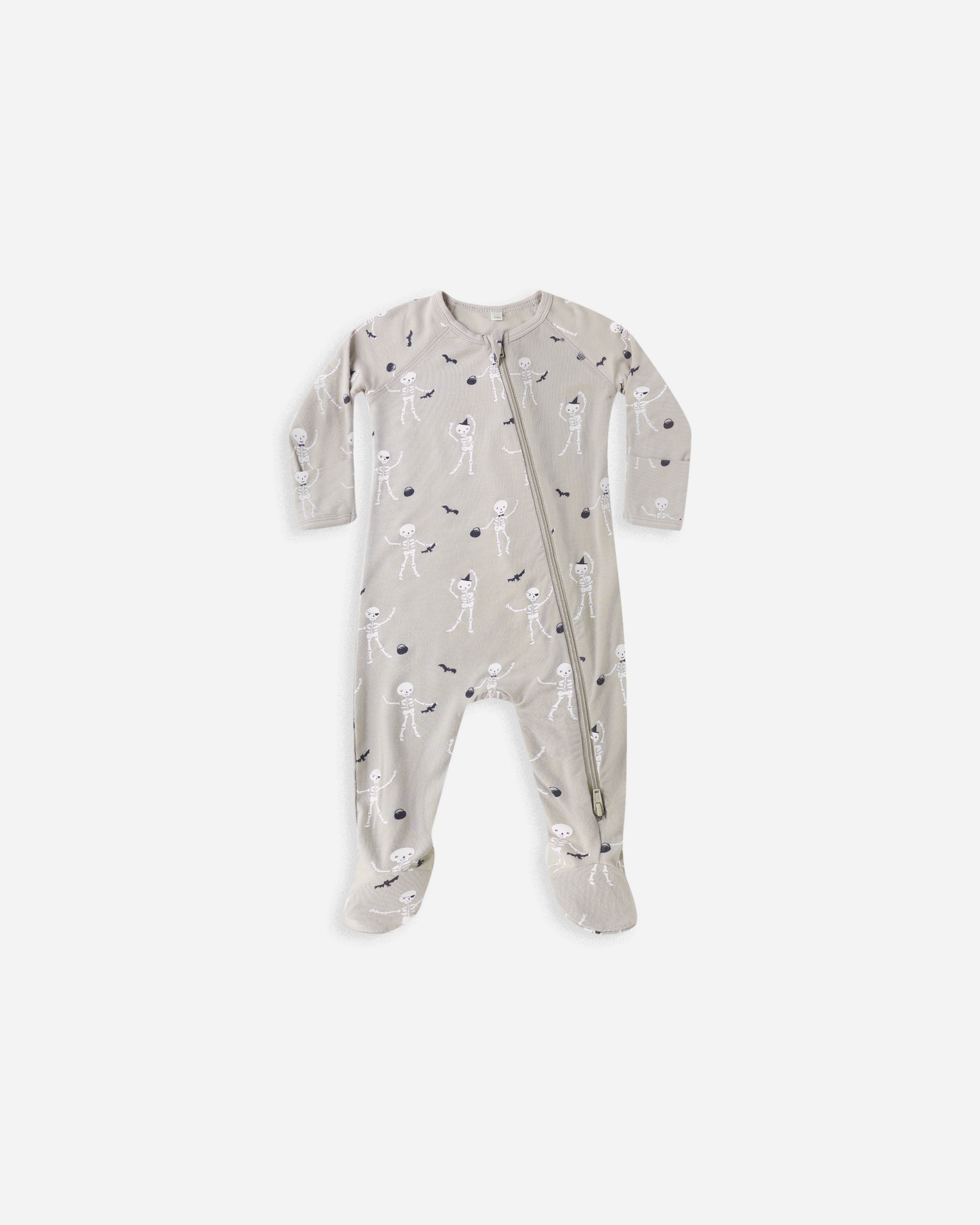 Bamboo Zip Footie || Skeletons - Rylee + Cru | Kids Clothes | Trendy Baby Clothes | Modern Infant Outfits |