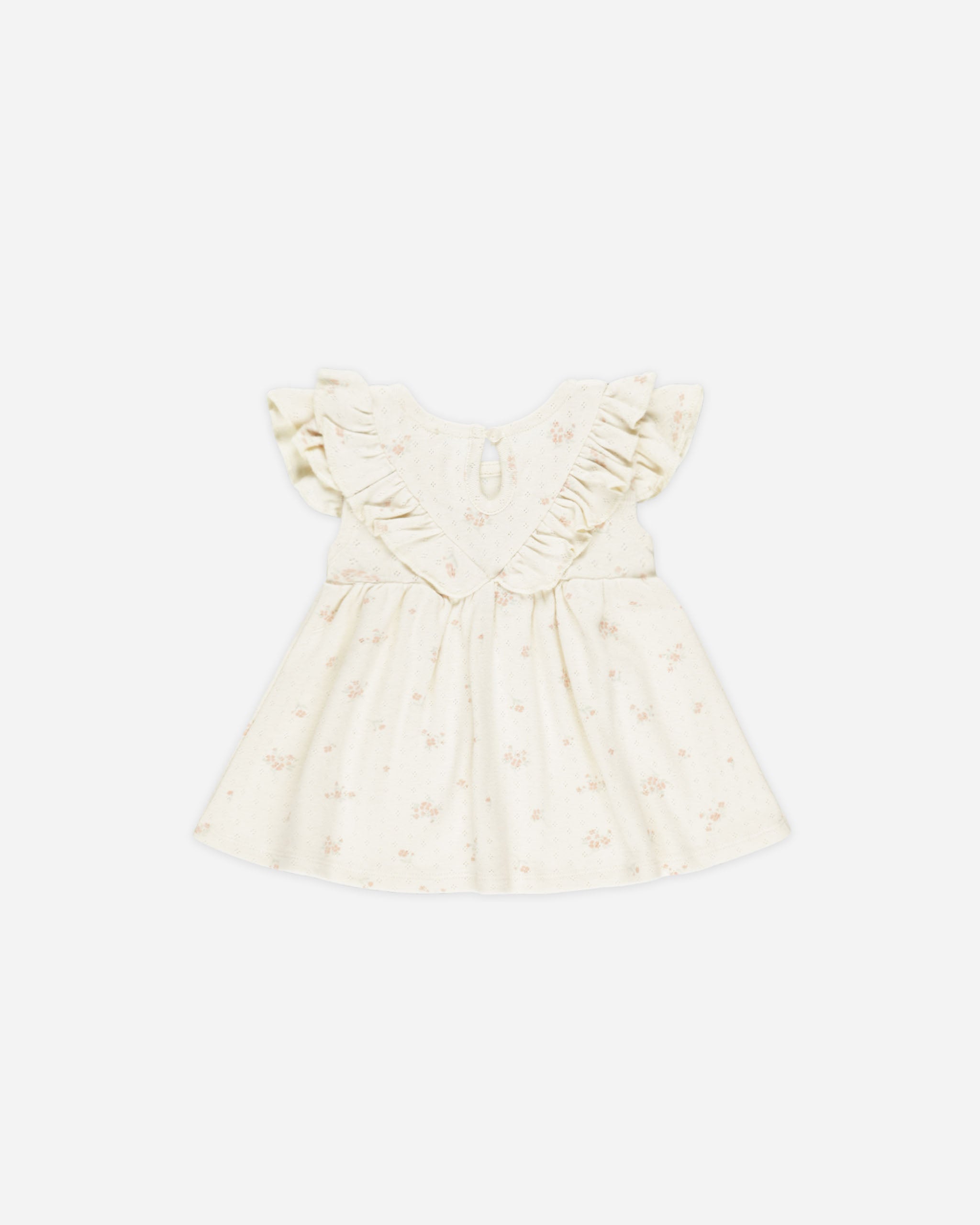 Sleeveless Ruffle V Dress || Pink Ditsy