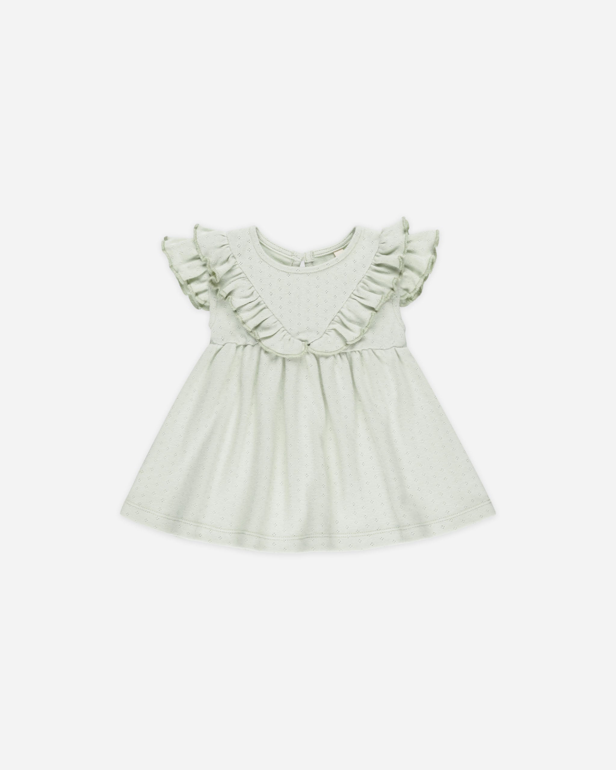 Sleeveless Ruffle V Dress || Mint