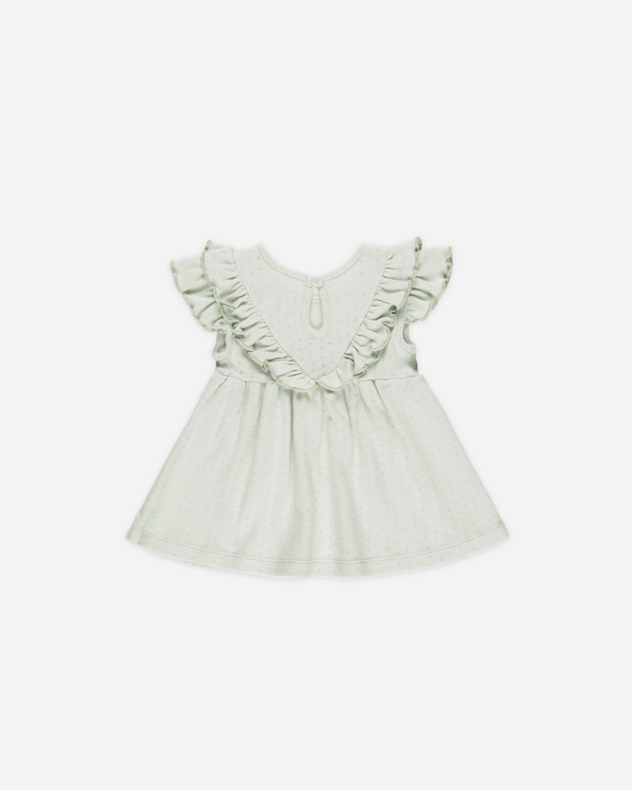 Sleeveless Ruffle V Dress || Mint