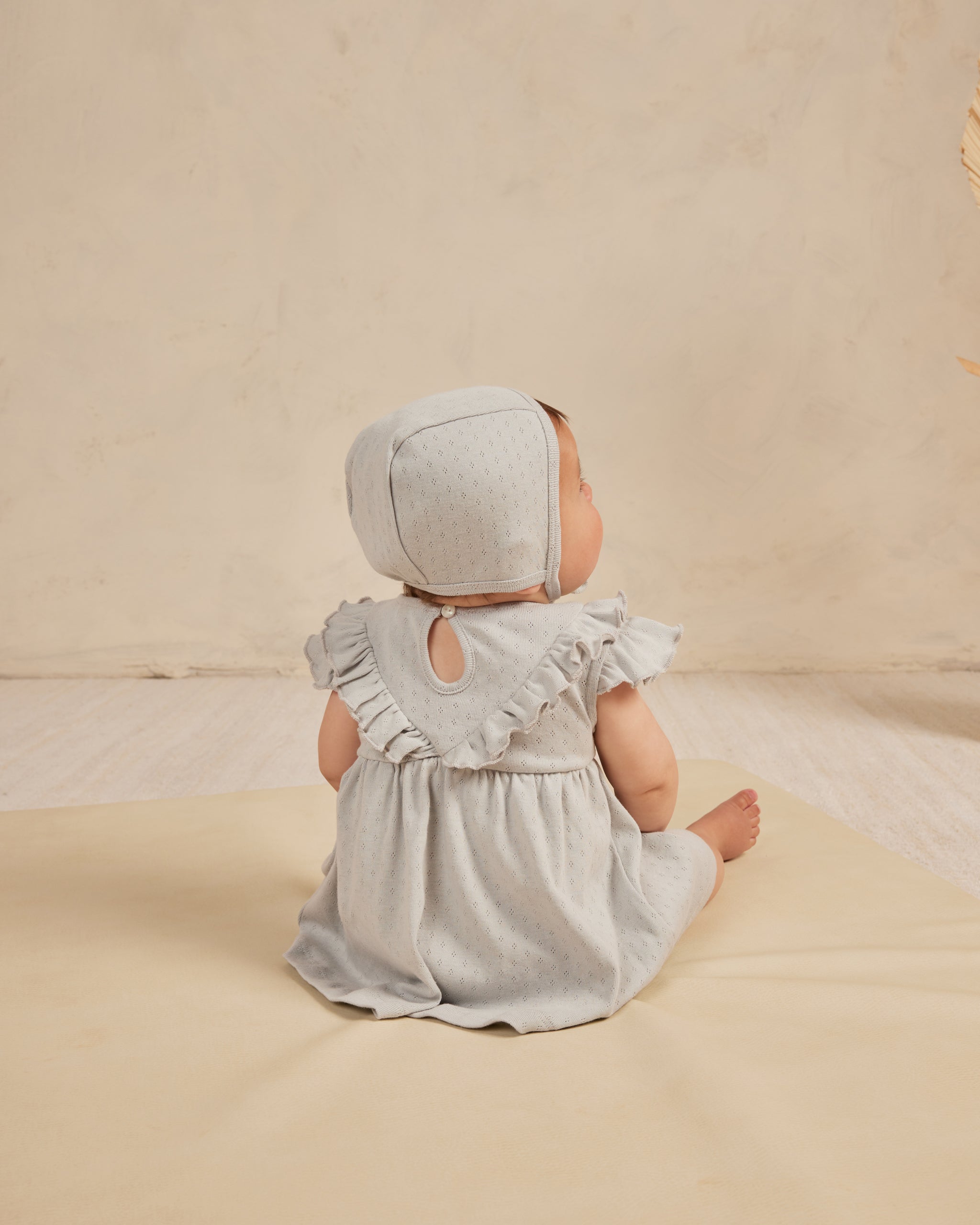 Sleeveless Ruffle V Dress || Cloud - Rylee + Cru | Kids Clothes | Trendy Baby Clothes | Modern Infant Outfits |