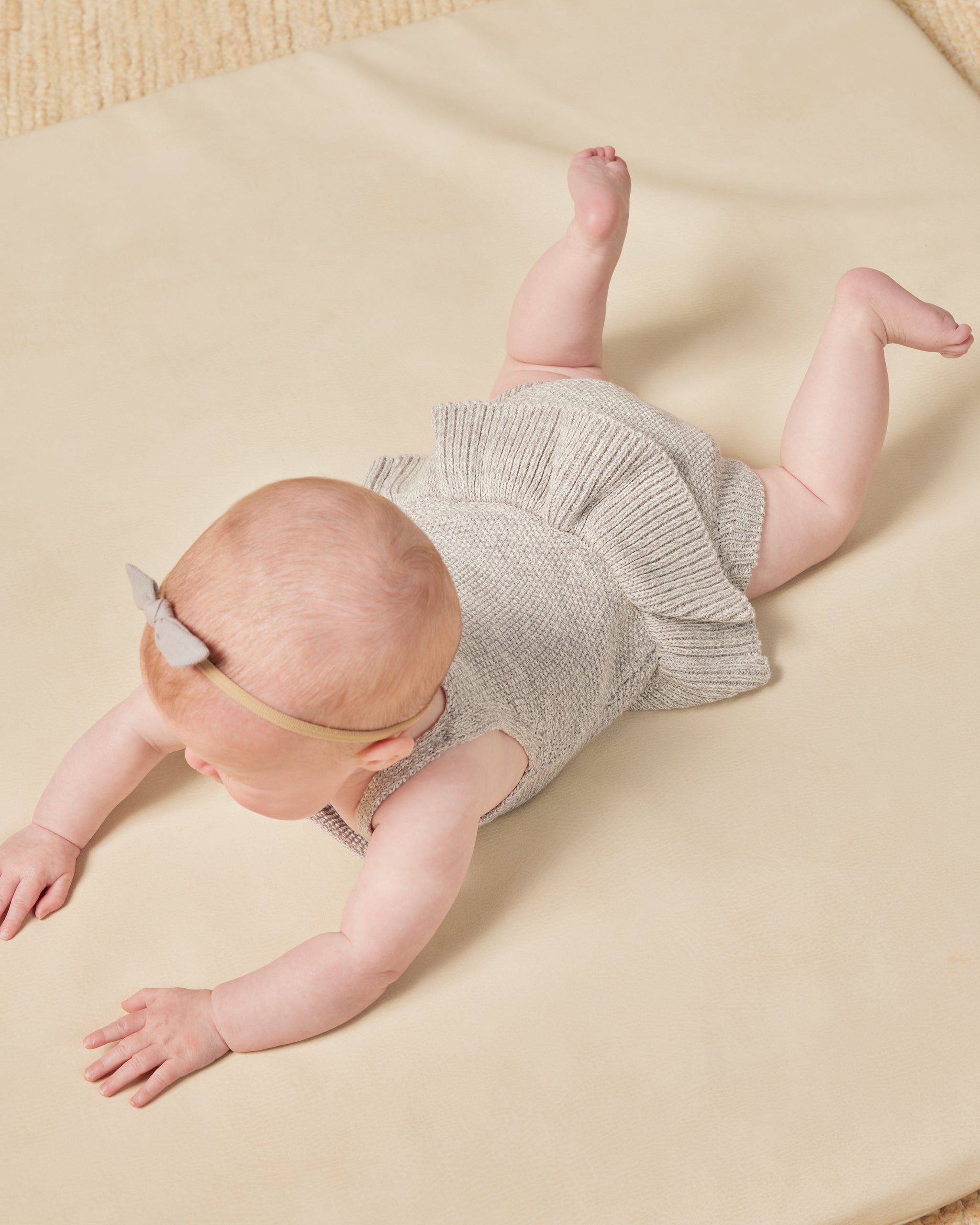 Knit Ruffle Romper || Heathered Periwinkle - Rylee + Cru | Kids Clothes | Trendy Baby Clothes | Modern Infant Outfits |