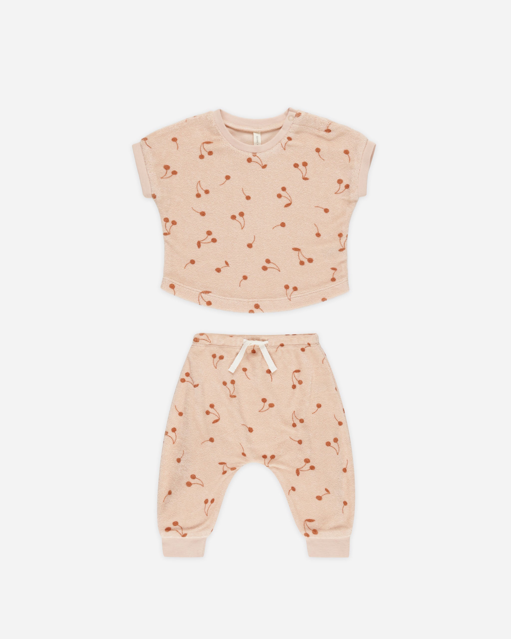 Terry Tee + Pant Set || Cherries