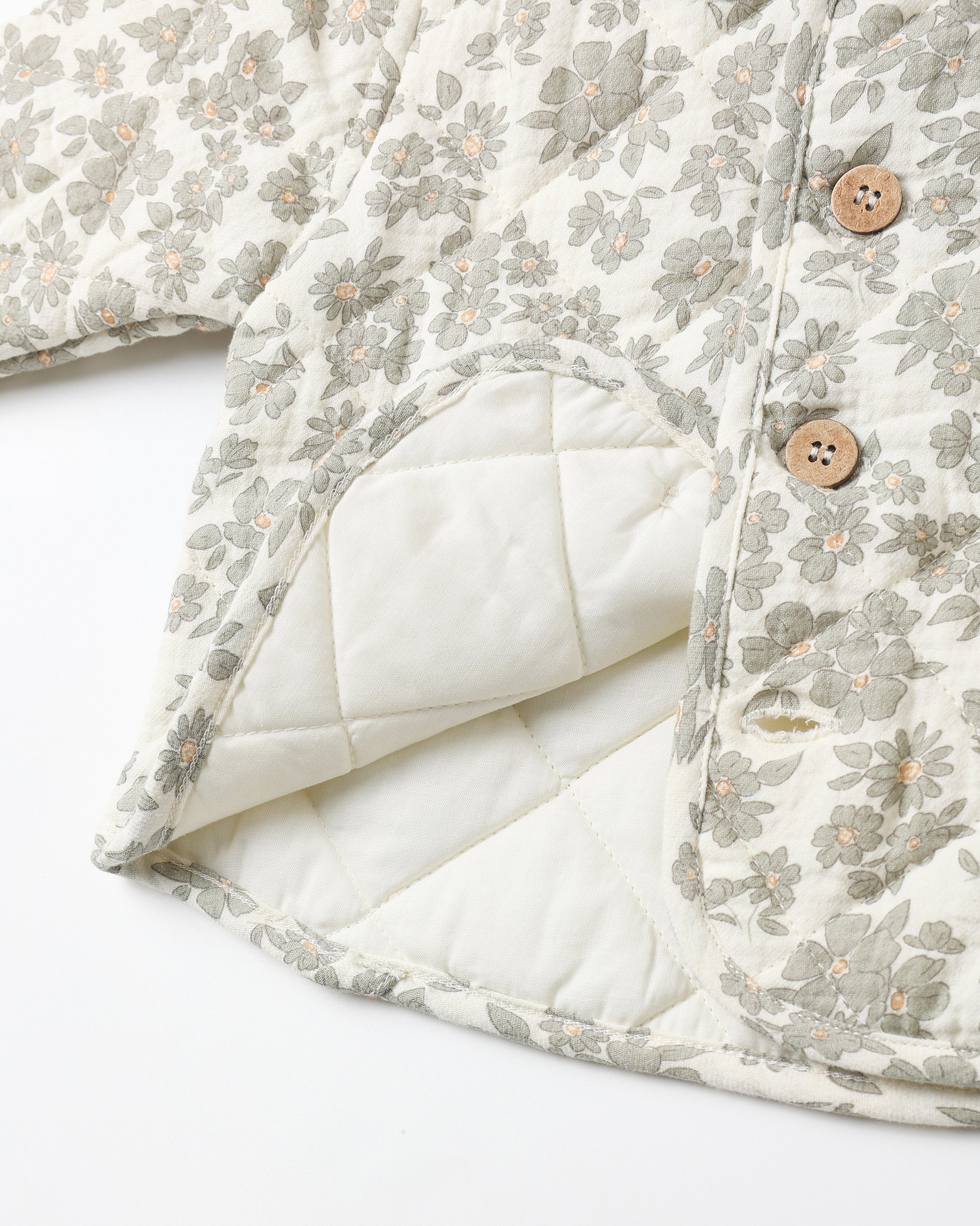 Quilted Jacket || Green Floral