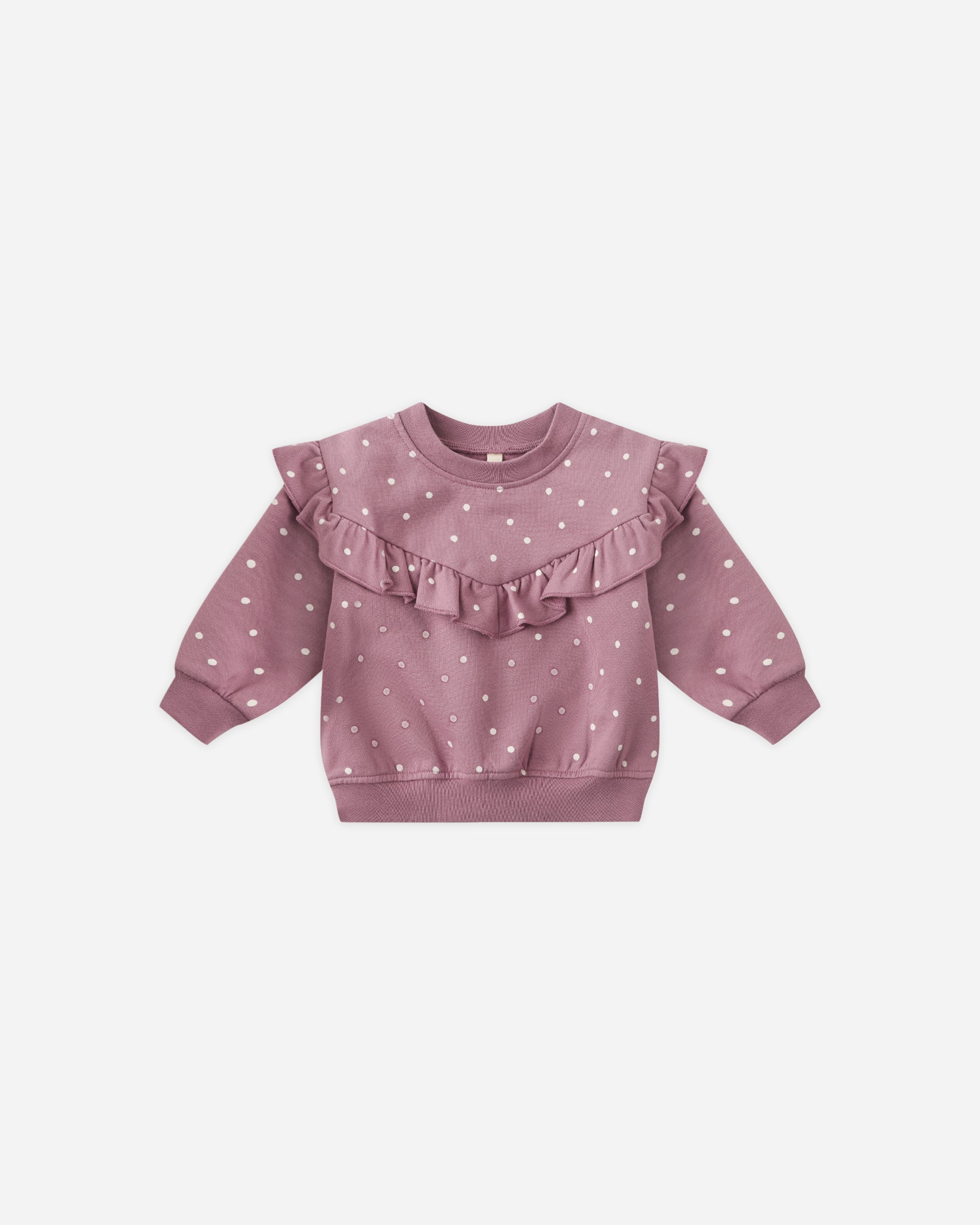 Ruffle Fleece Sweatshirt || Polka Dots
