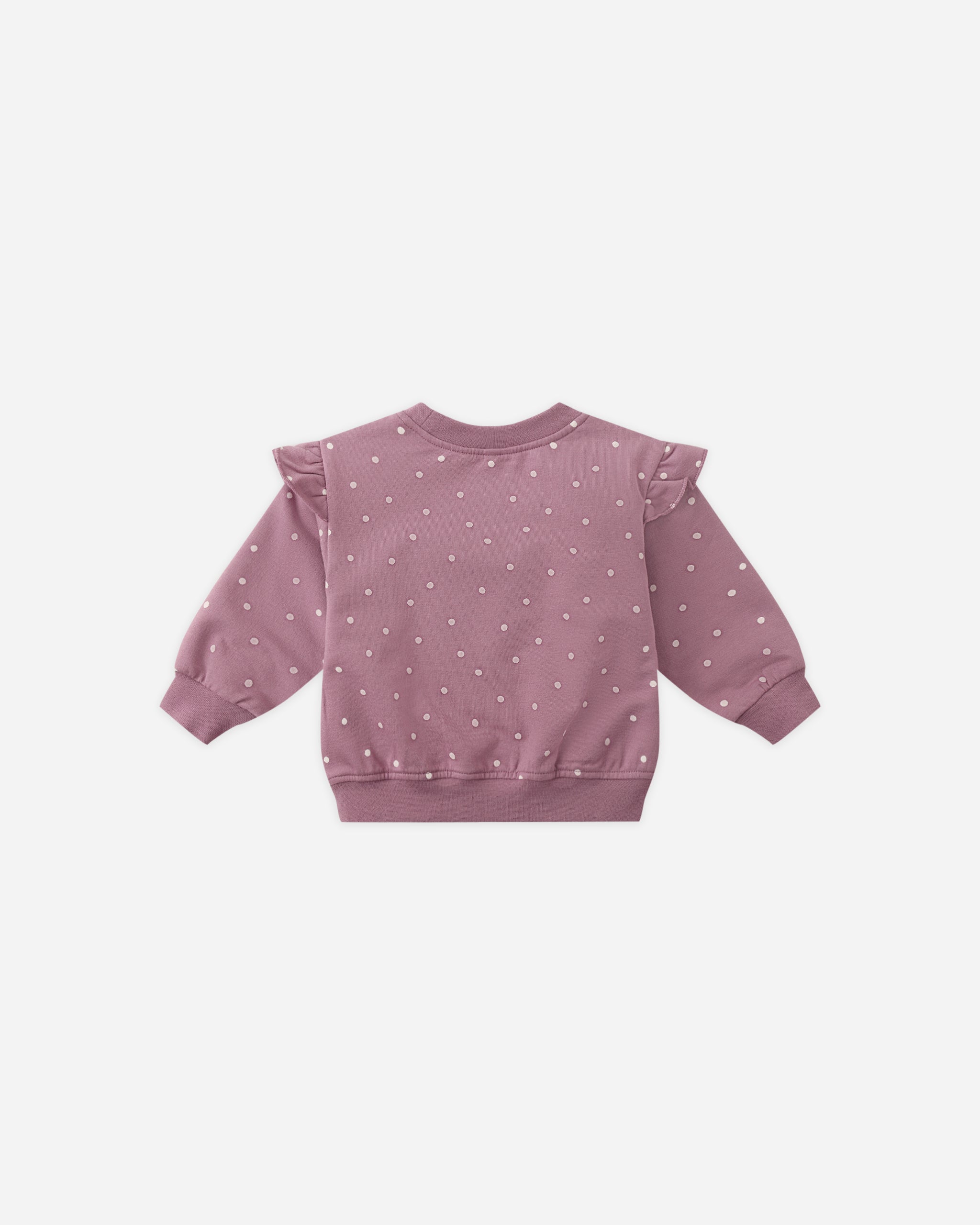 Ruffle Fleece Sweatshirt || Polka Dots