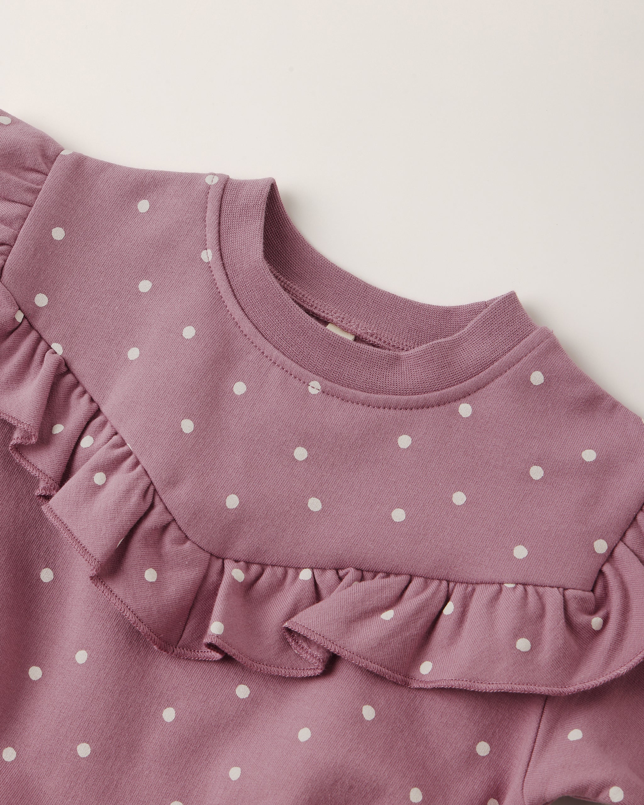 Ruffle Fleece Sweatshirt || Polka Dots