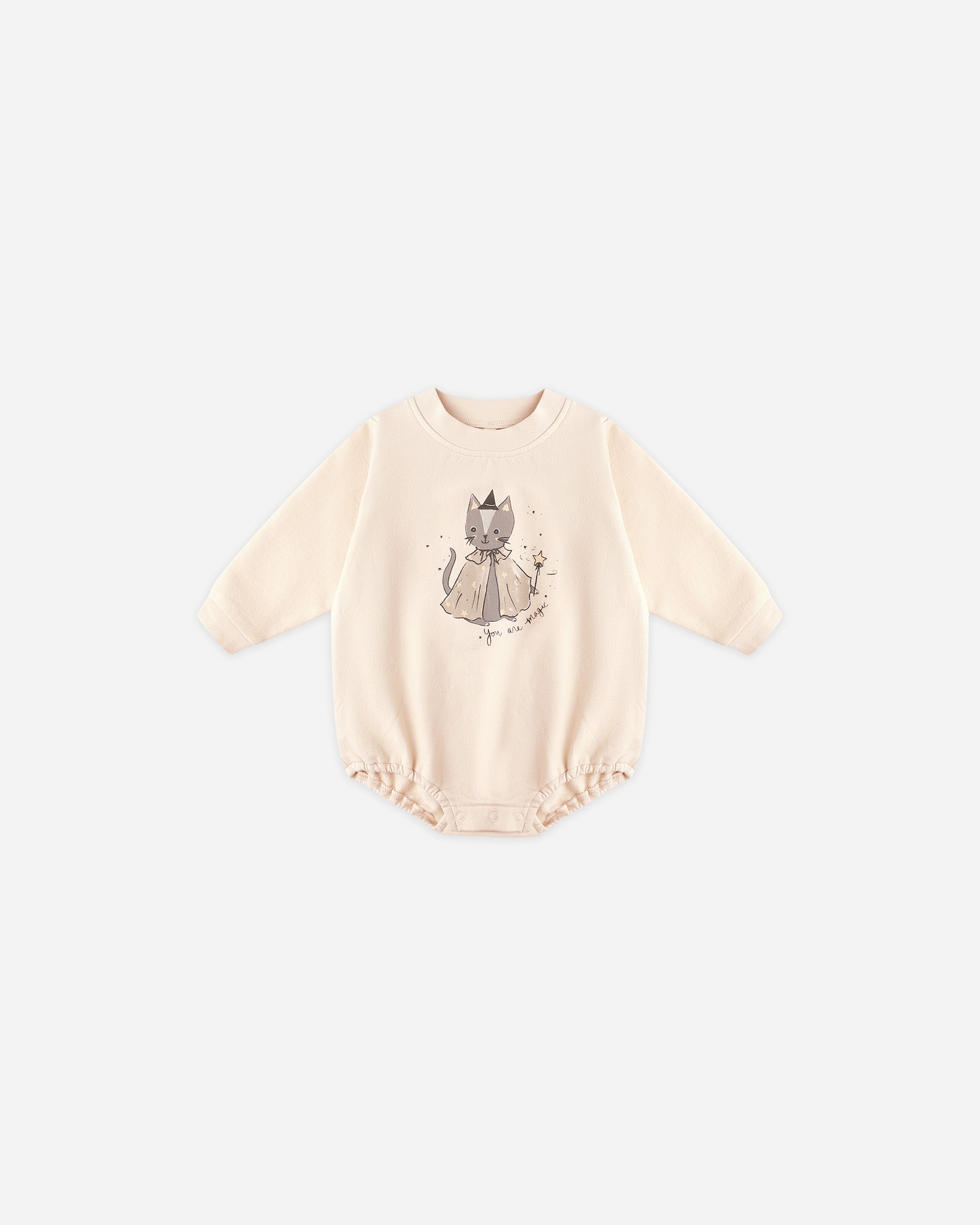Crewneck Bubble Romper || Magic Cat - Rylee + Cru | Kids Clothes | Trendy Baby Clothes | Modern Infant Outfits |