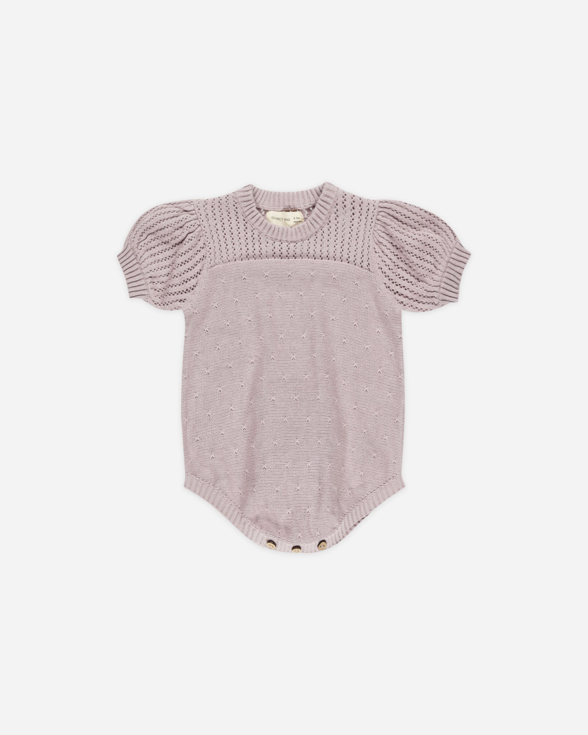 Pointelle Knit Romper || Lavender