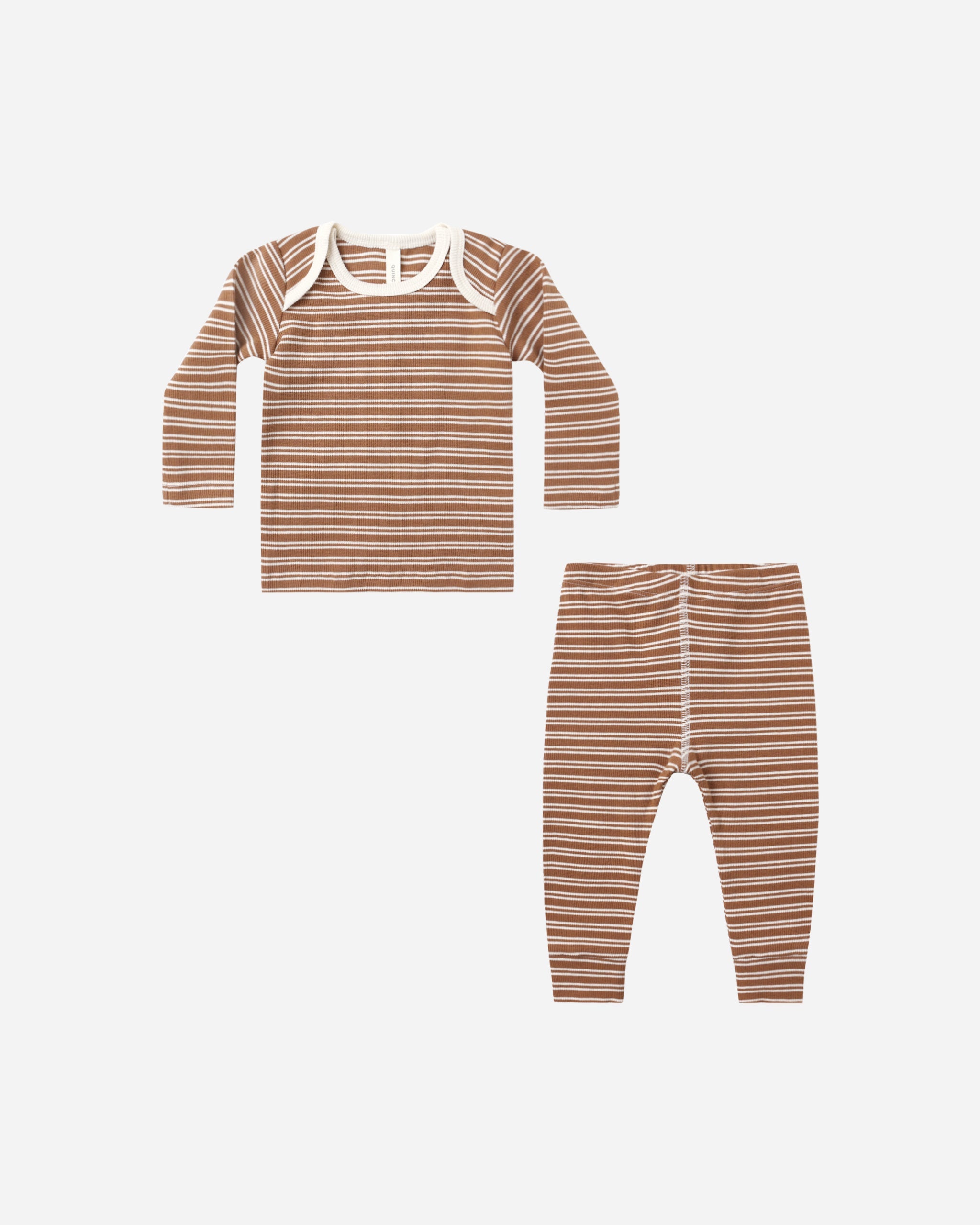 Ribbed Tee + Legging Set || Cedar Micro Stripe