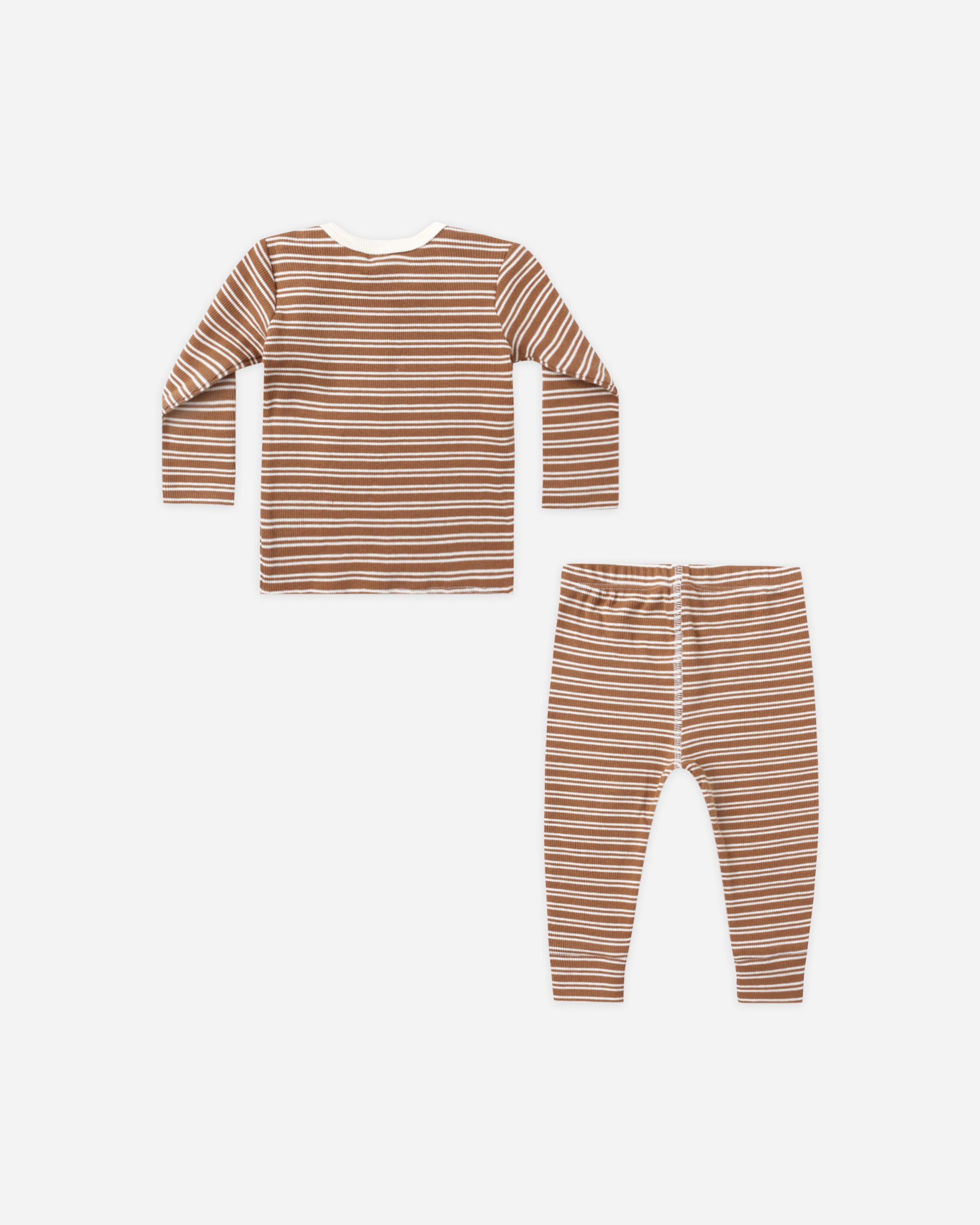 Ribbed Tee + Legging Set || Cedar Micro Stripe