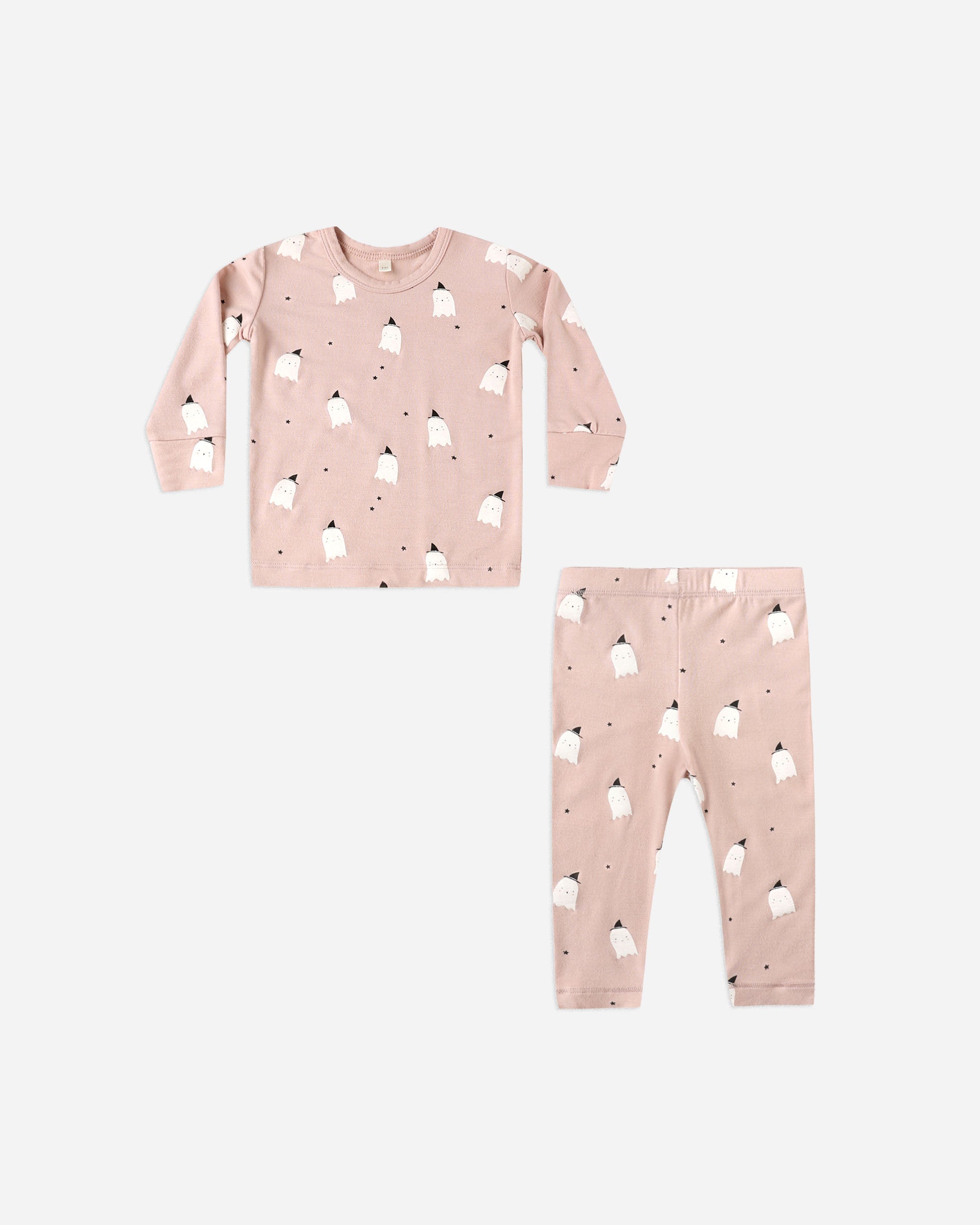 Bamboo Pajama Set || Pink Ghosts - Rylee + Cru | Kids Clothes | Trendy Baby Clothes | Modern Infant Outfits |