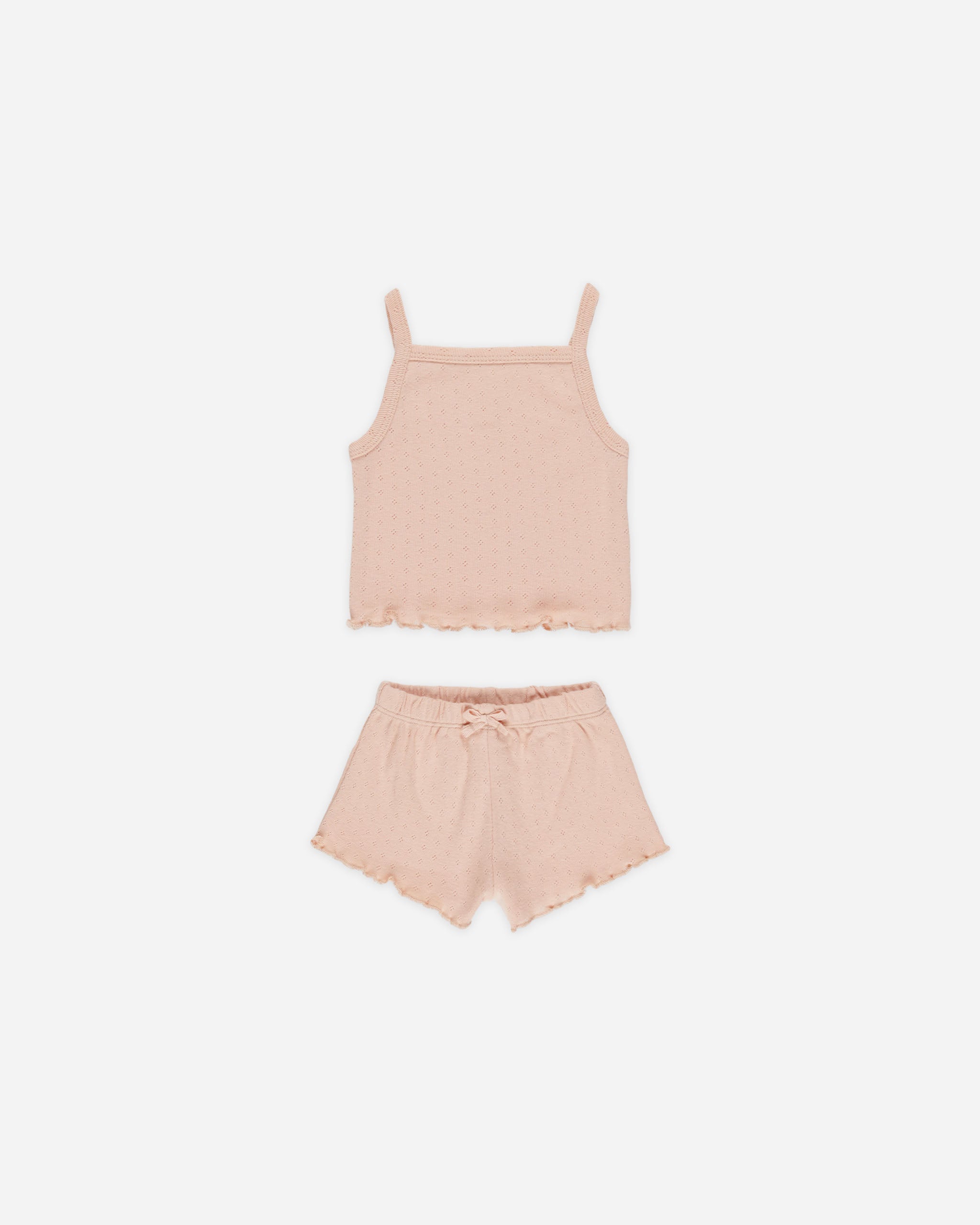 Pointelle Tank + Shortie Set || Melon