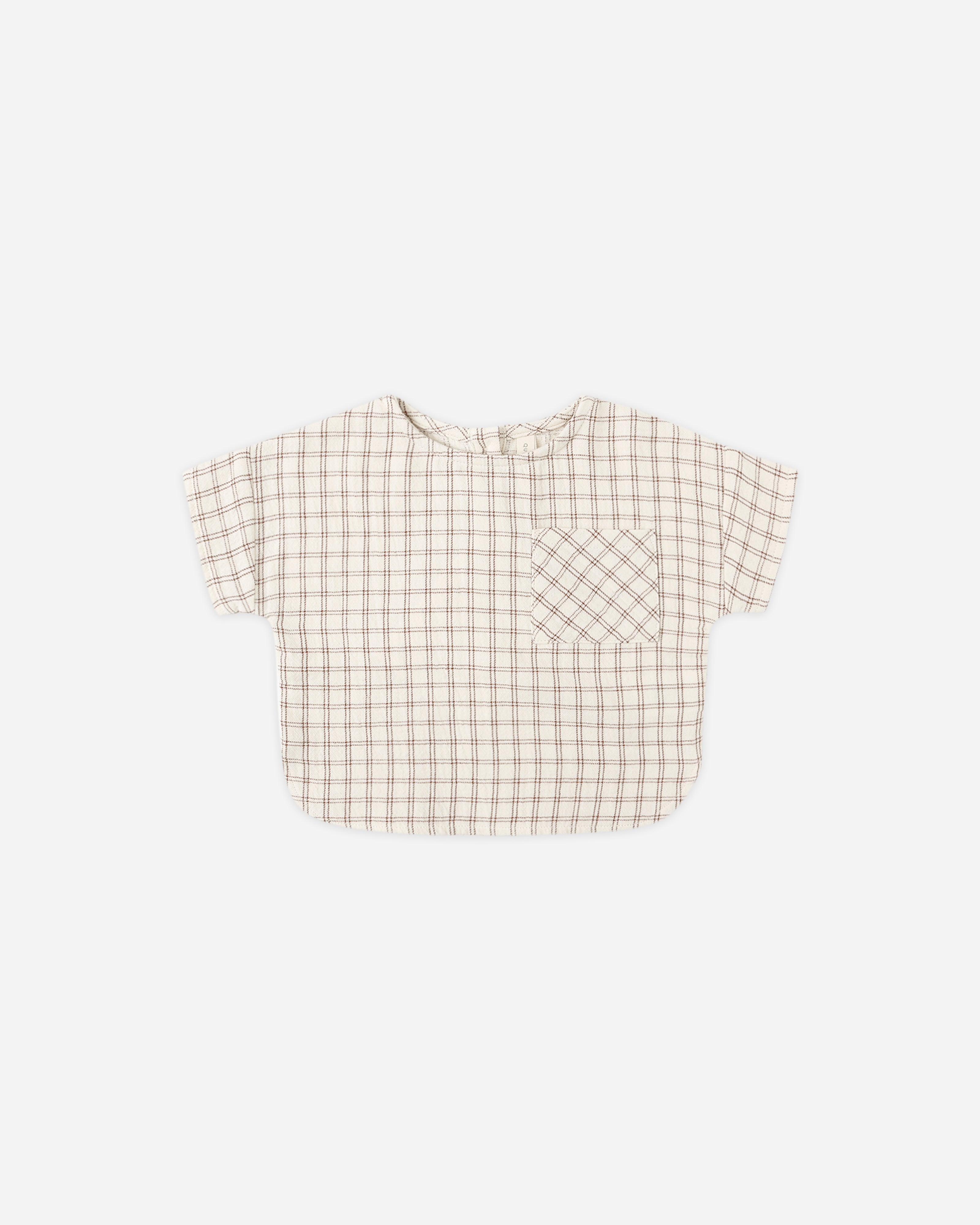 Woven Boxy Top || Cedar Check