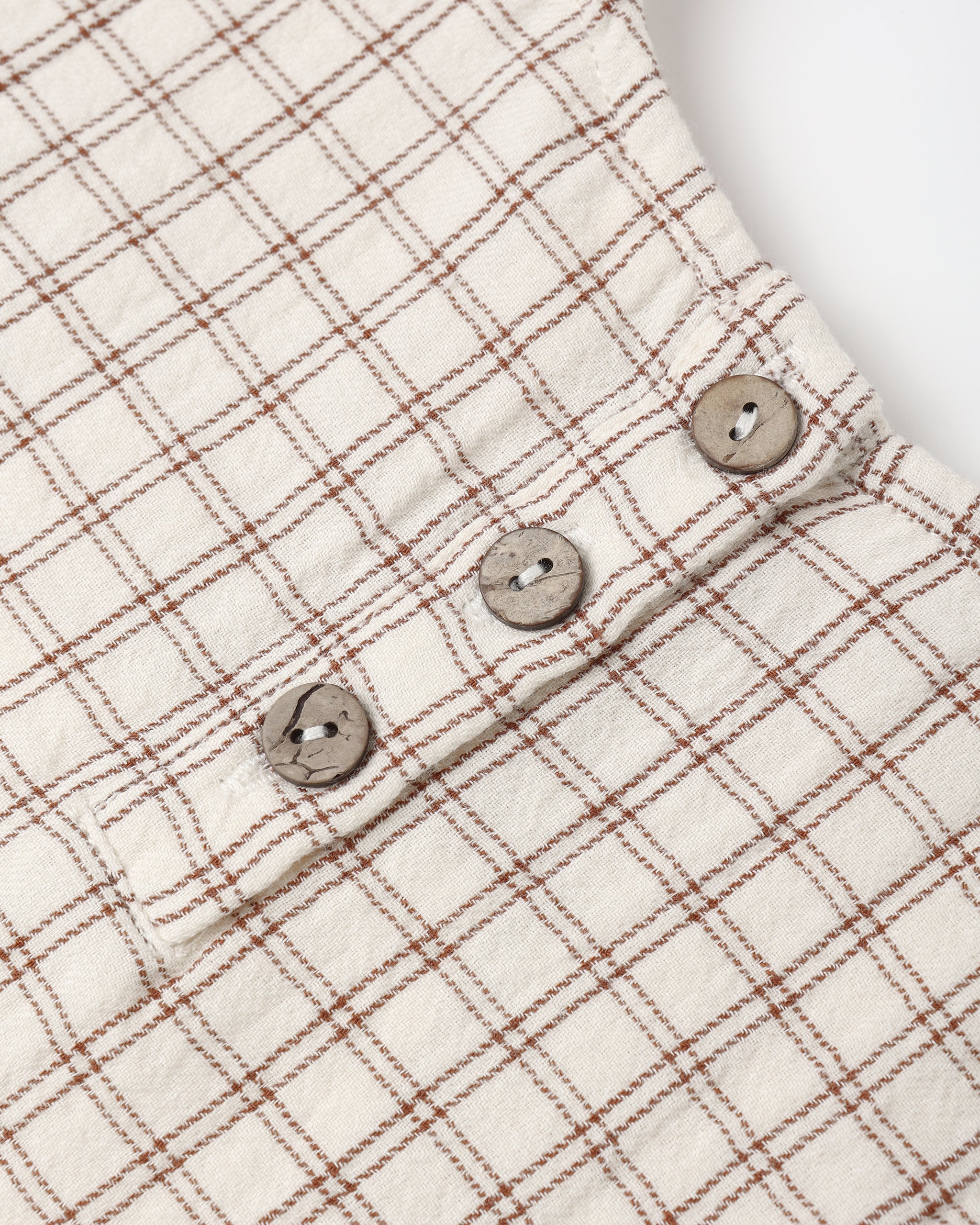 Woven Boxy Top || Cedar Check