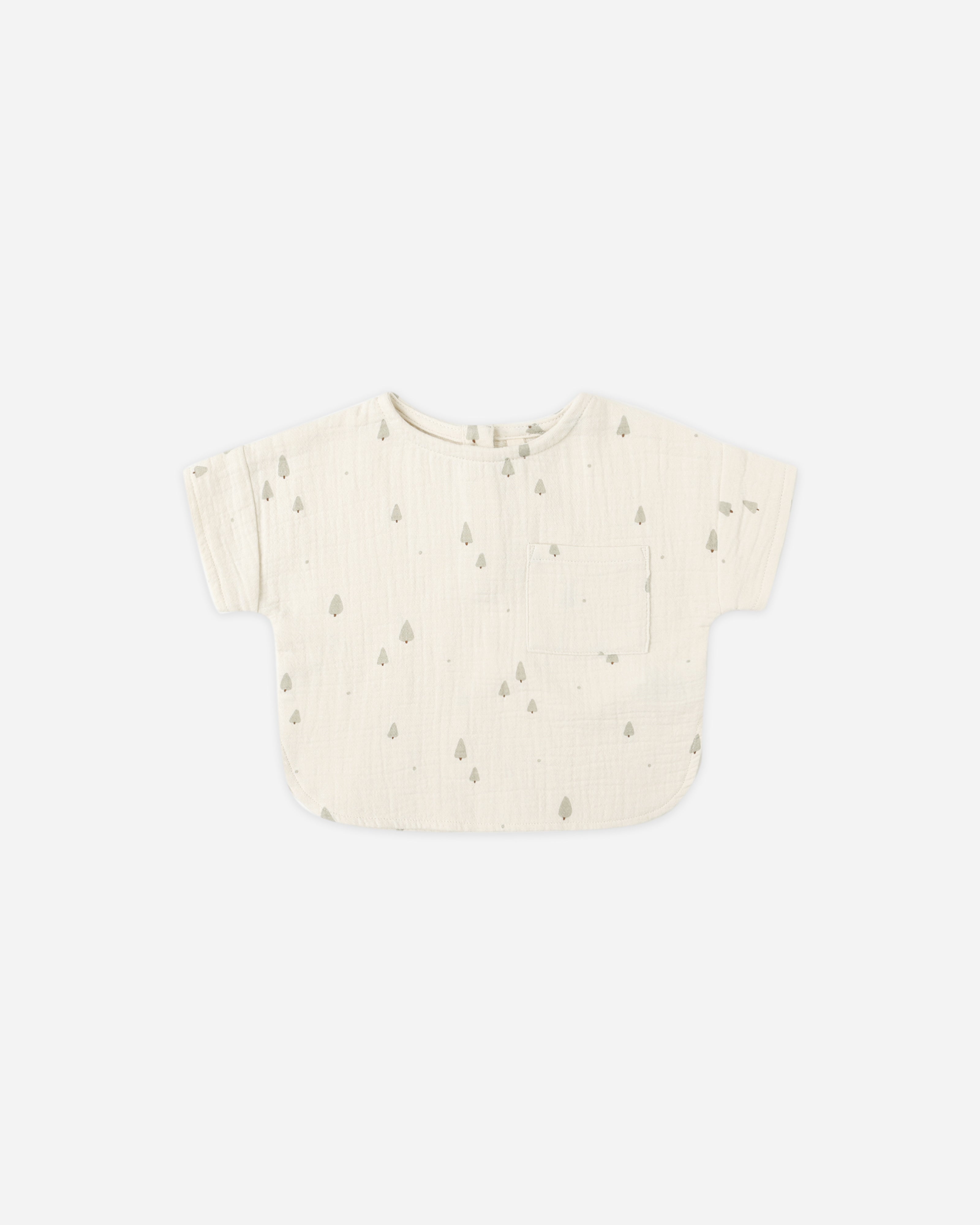 Woven Boxy Top || Trees