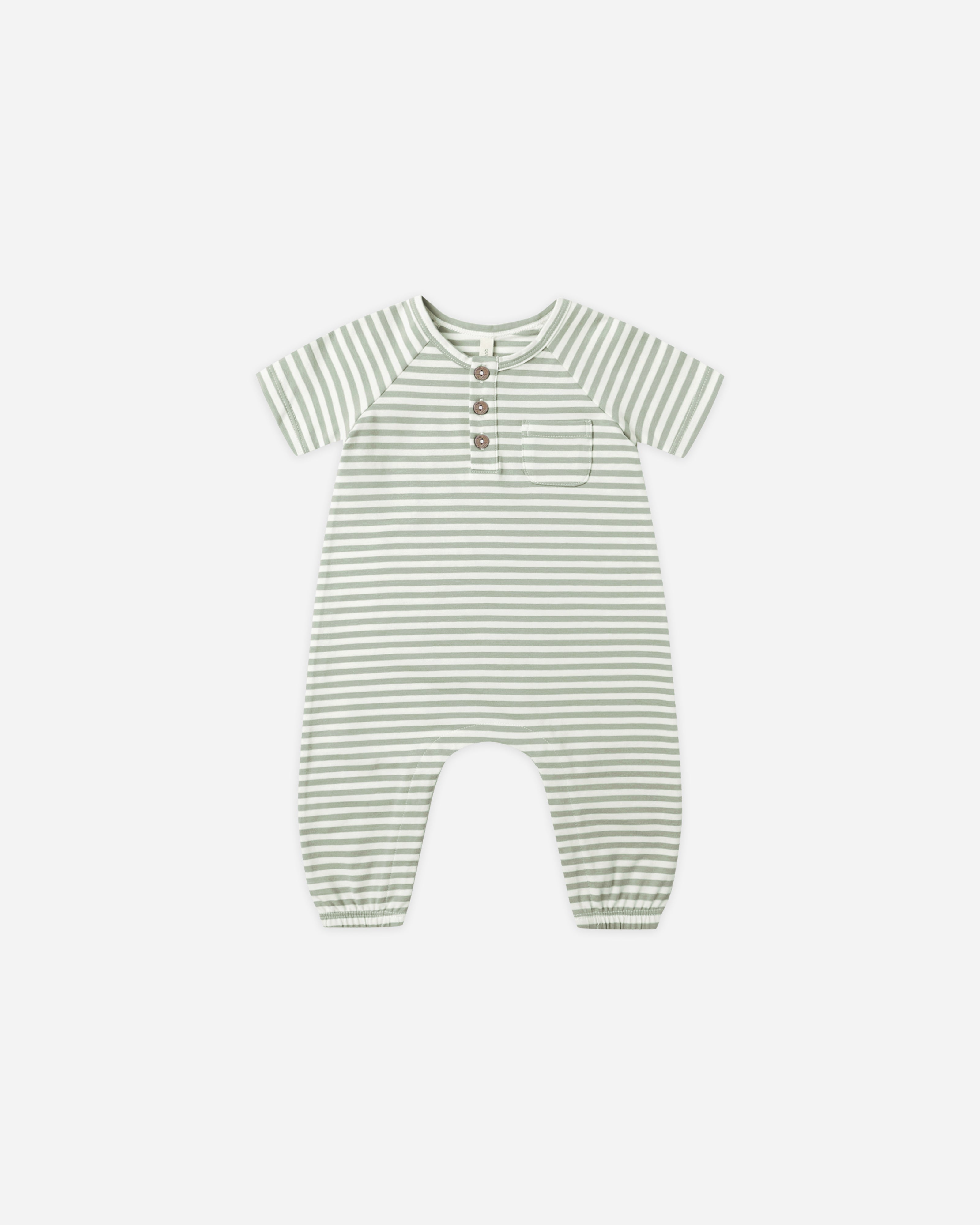 Short Sleeve Jumpsuit || Fern Stripe