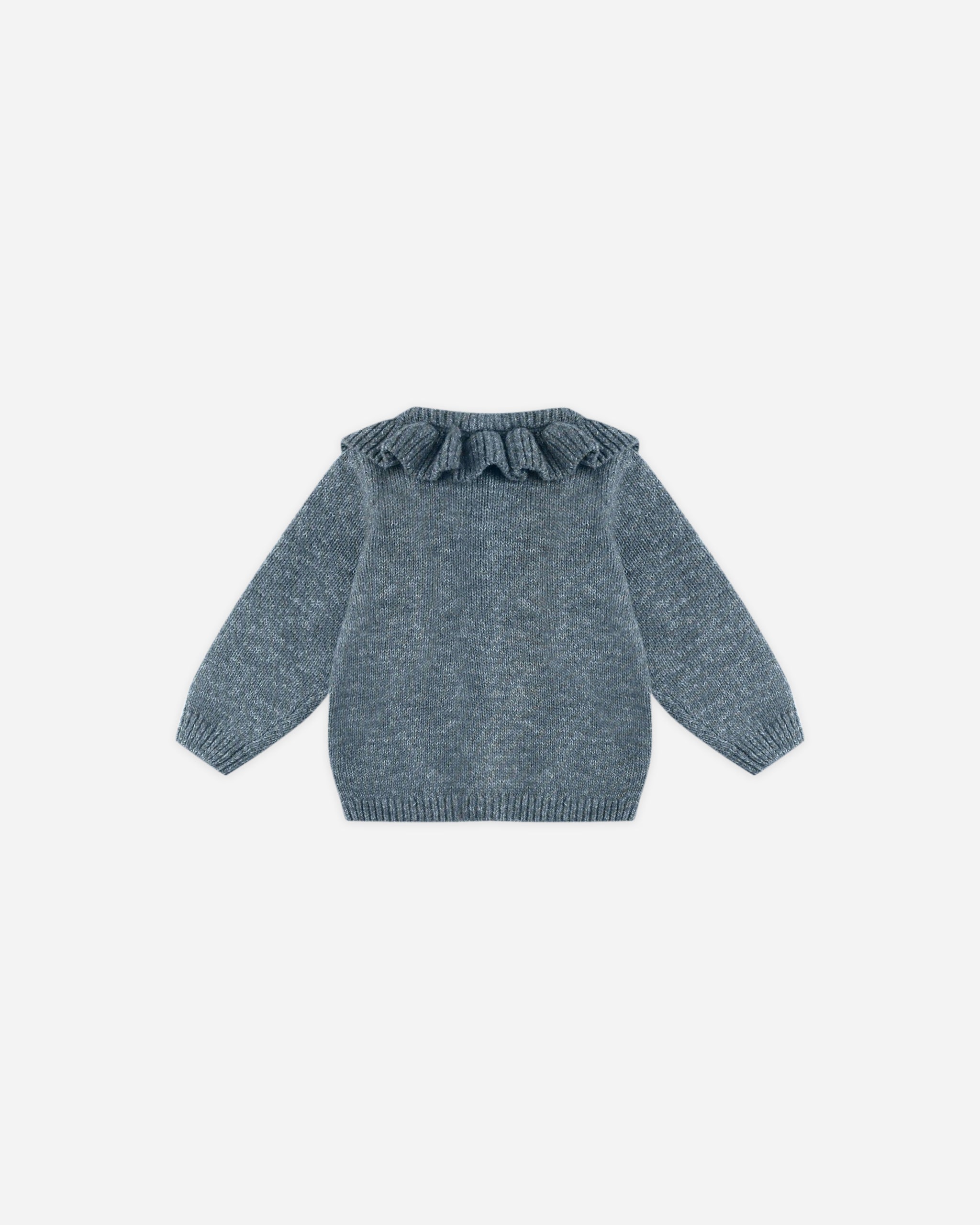 Ruffle Collar Cardigan || Ocean