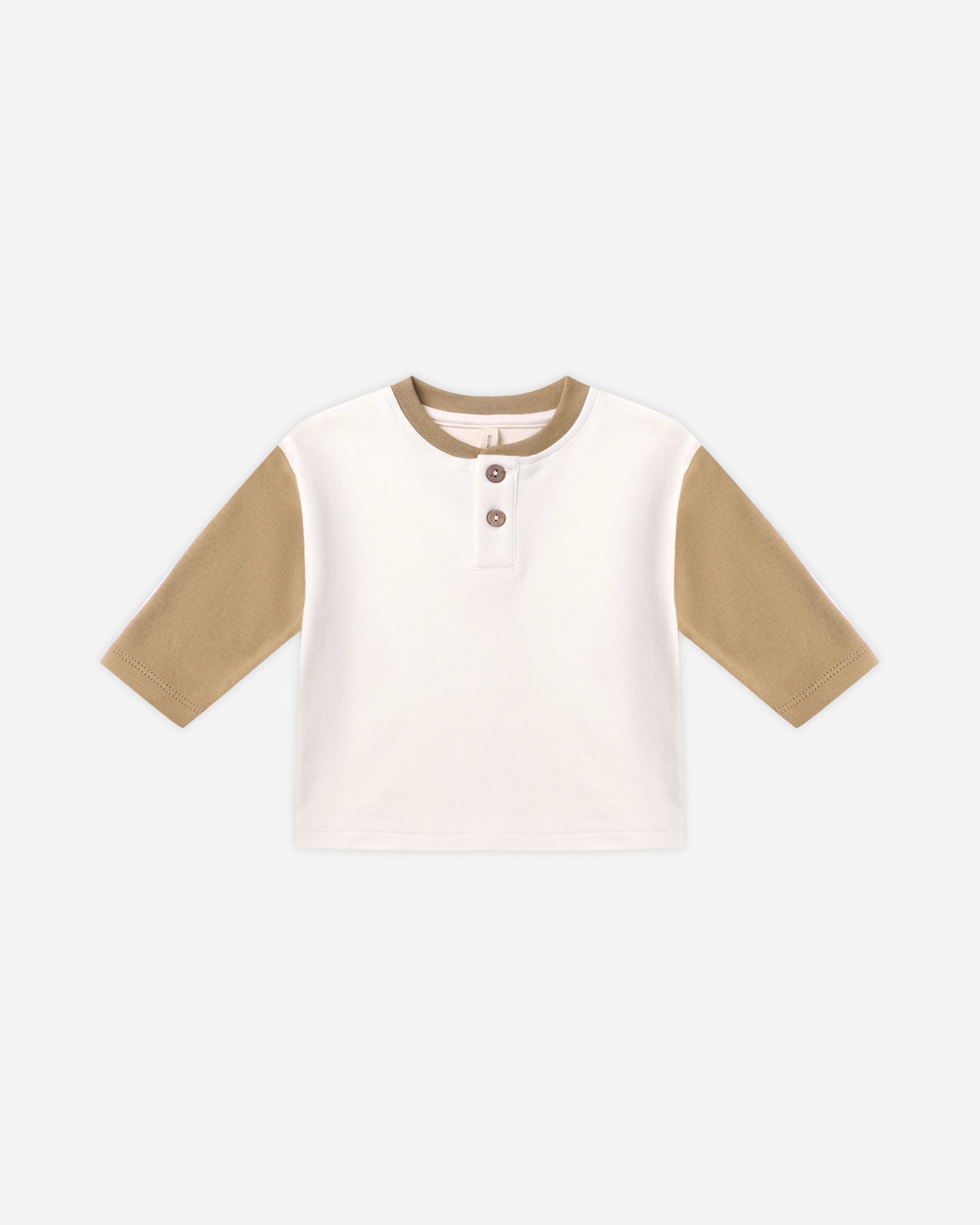 Long Sleeve Henley Tee || Gold