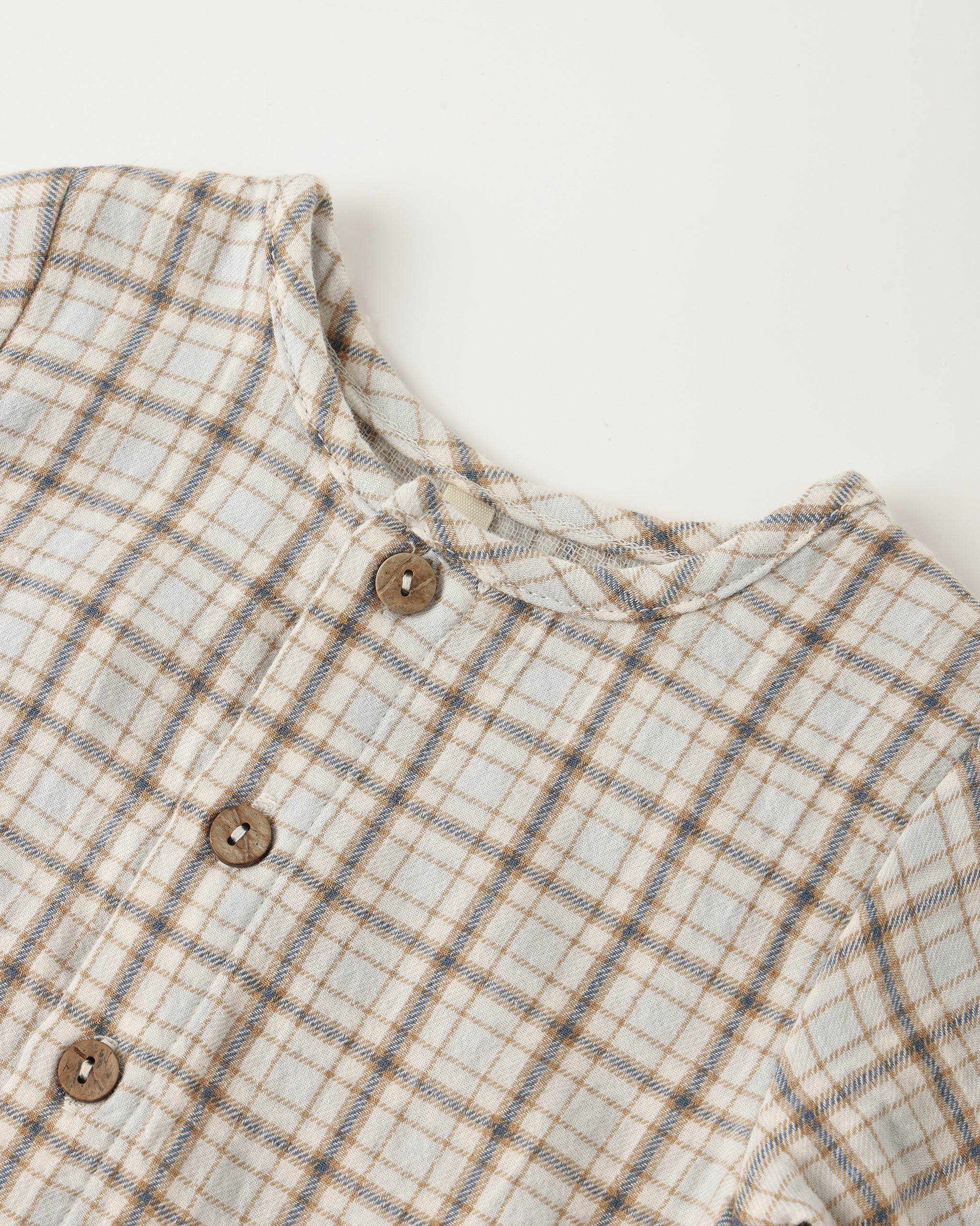 Pocketed Woven Jumpsuit || Blue Plaid