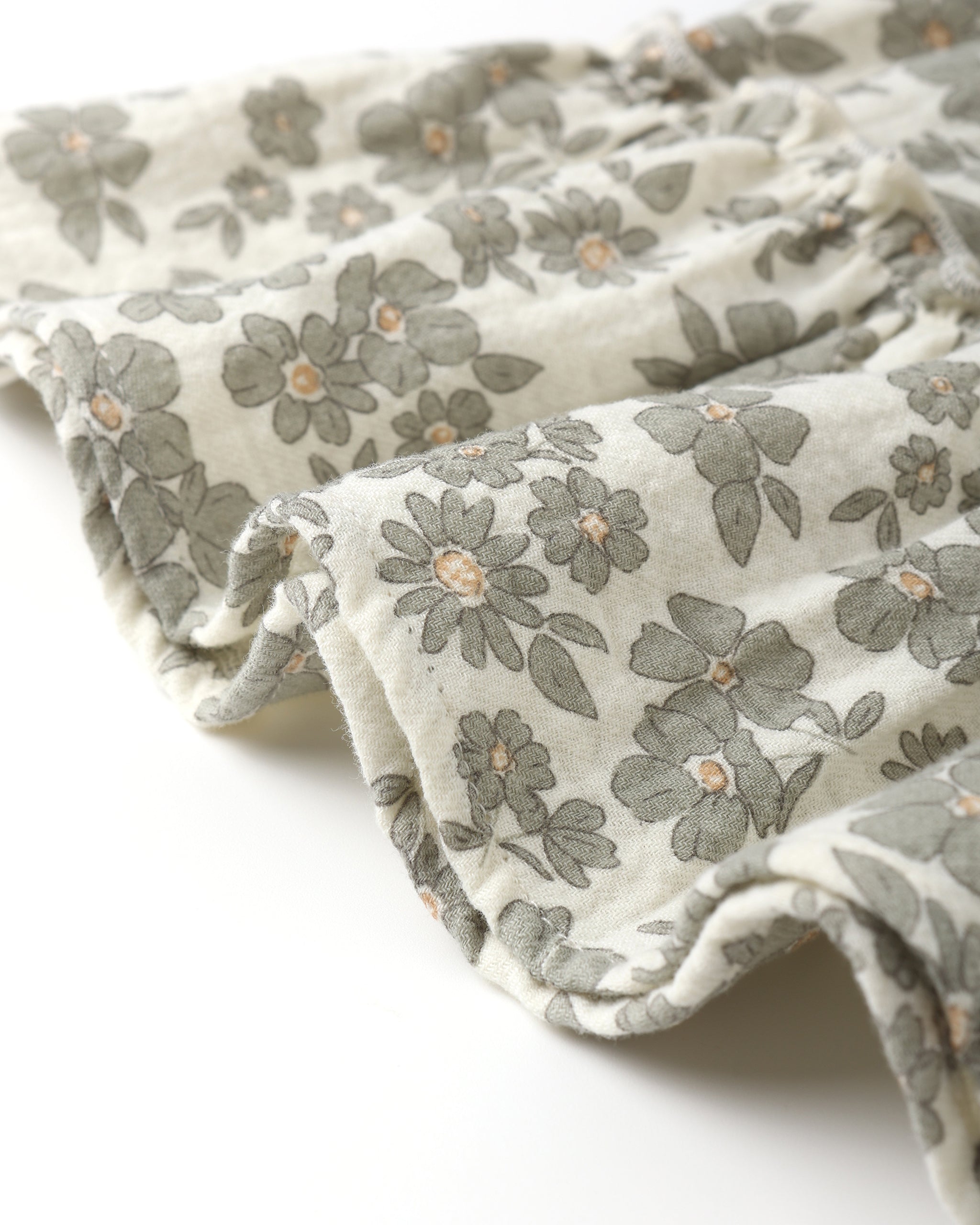 Ruffle Collar Button Dress || Green Floral