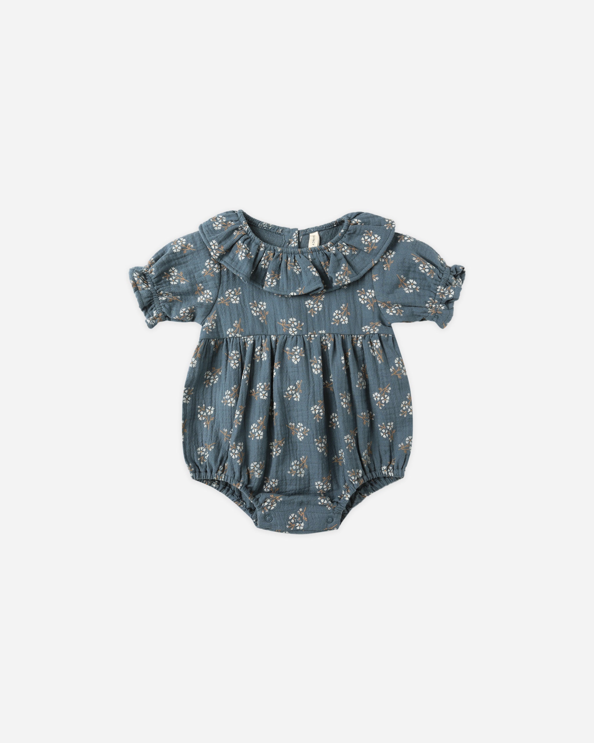 Collared Romper || Blue Floral