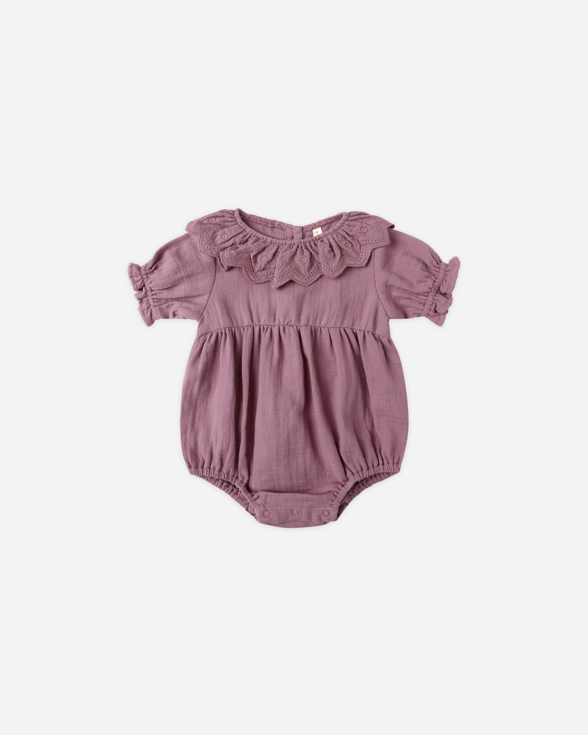 Collared Romper || Mulberry