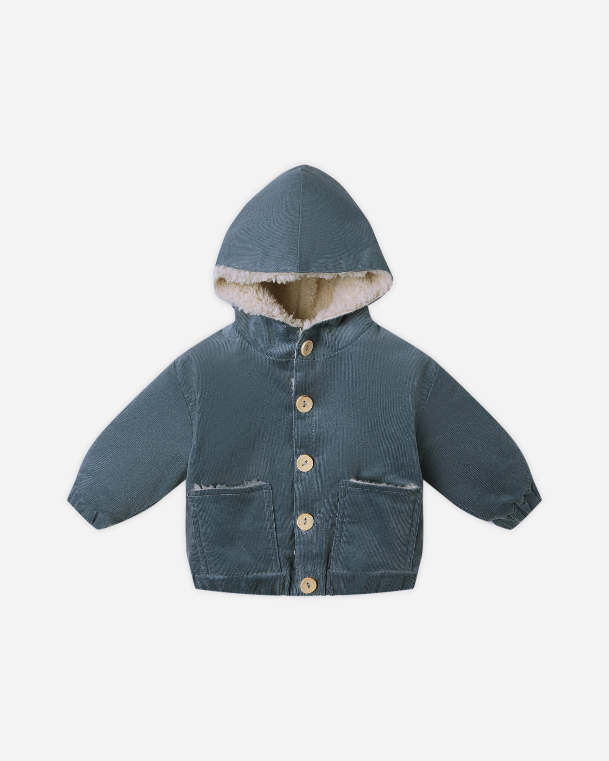 Corduroy Hooded Jacket || Ocean