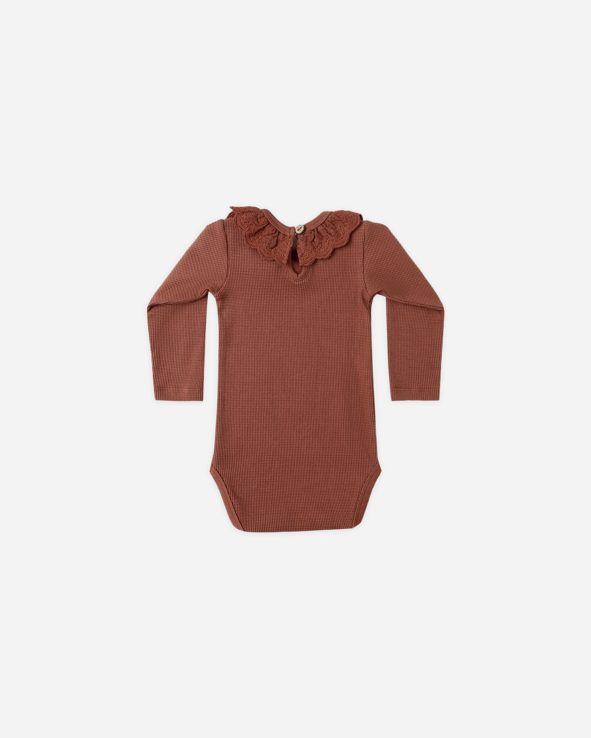 Ruffle Collar Bodysuit || Cranberry