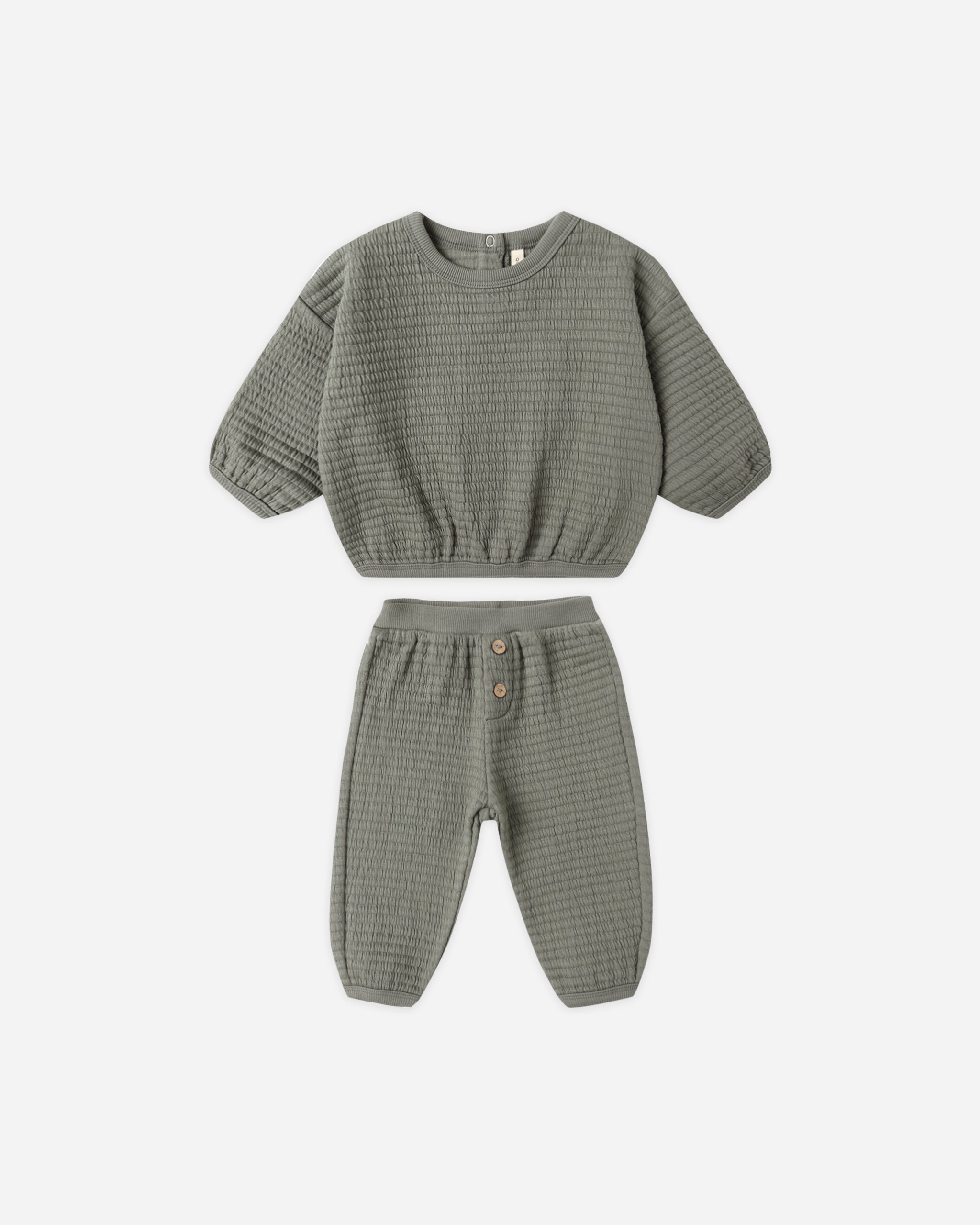 Textured Sweat Set || Forest