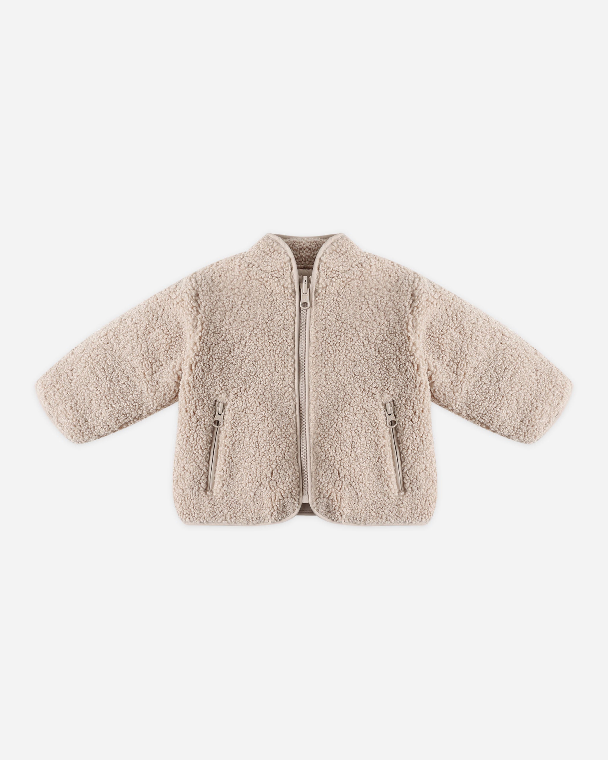 Shearling Zip Jacket || Oat
