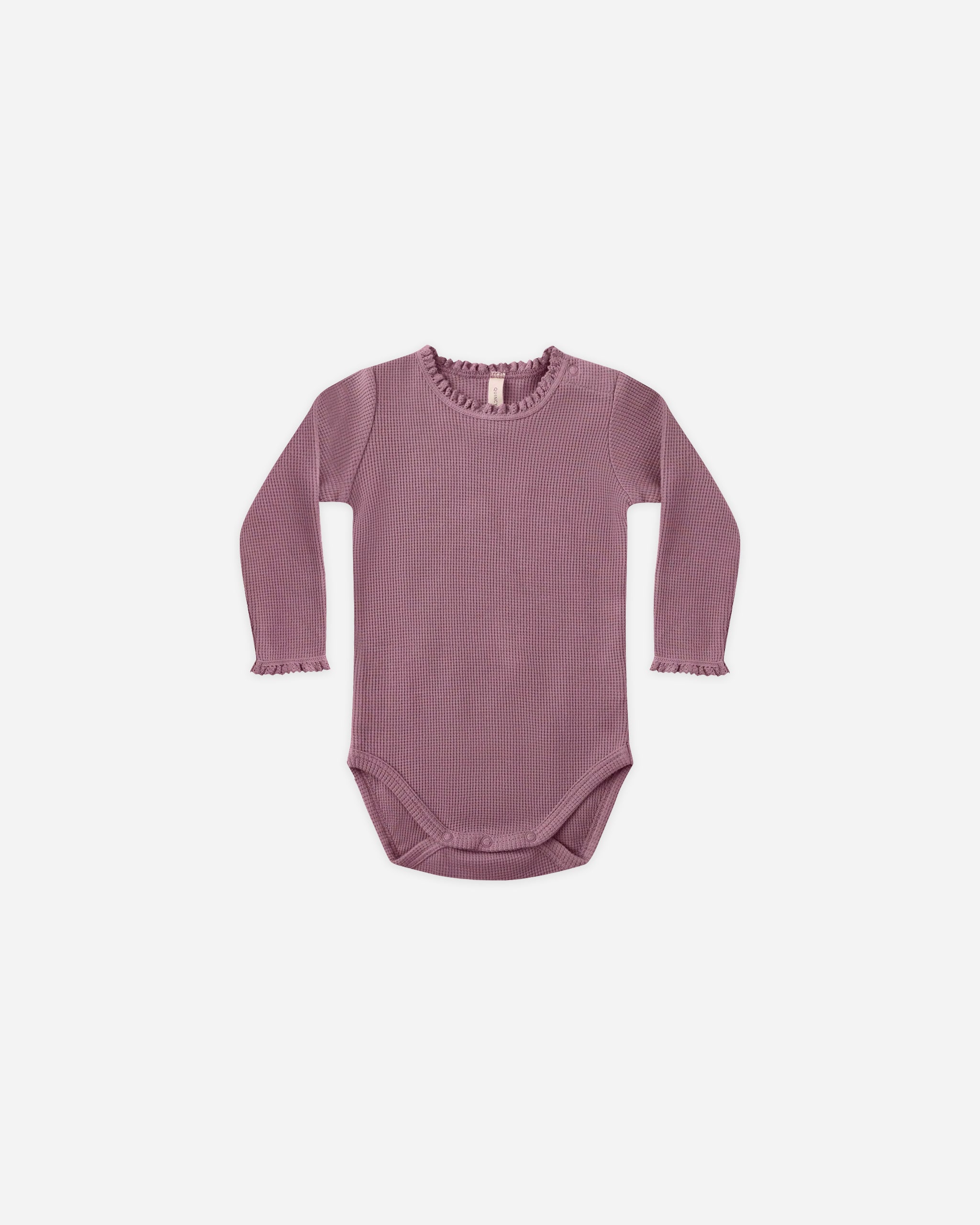 Waffle Long Sleeve Bodysuit || Mulberry