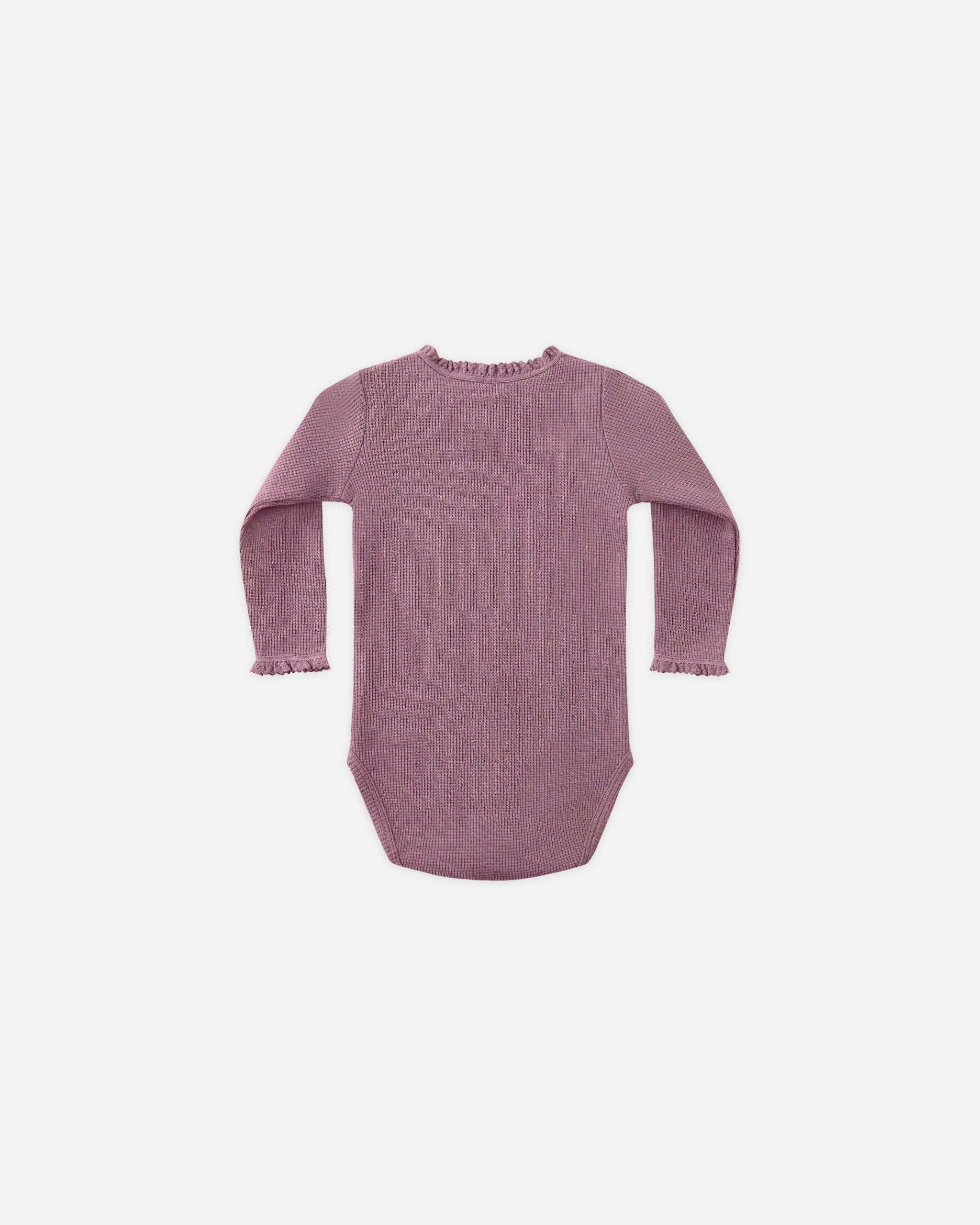 Waffle Long Sleeve Bodysuit || Mulberry