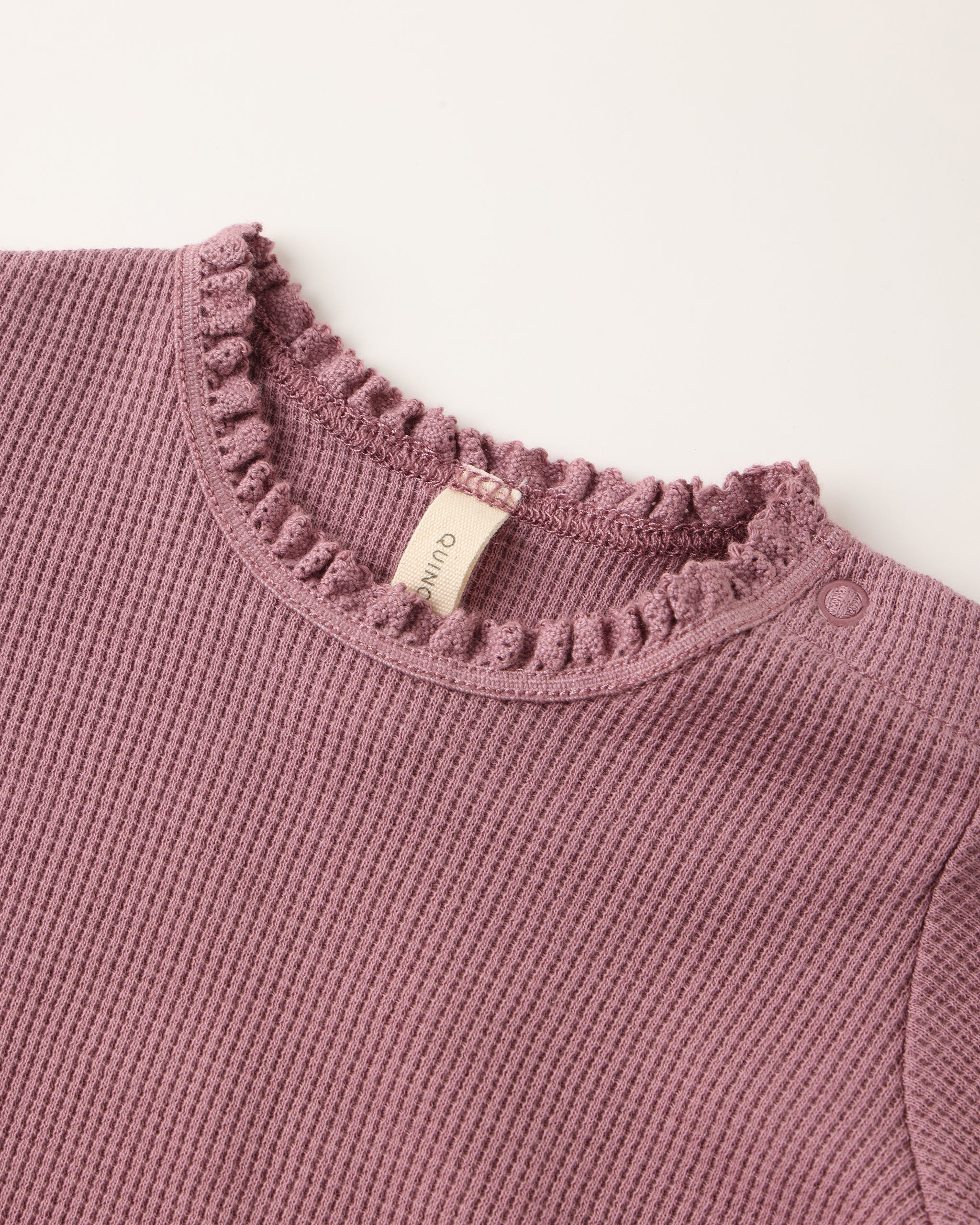 Waffle Long Sleeve Bodysuit || Mulberry