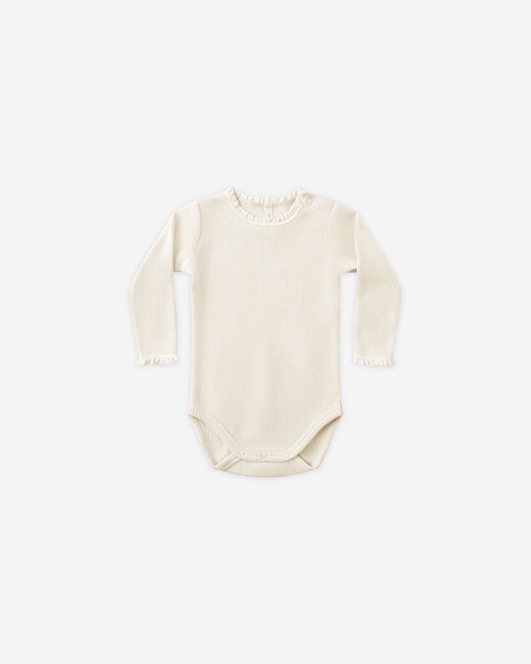 Waffle Long Sleeve Bodysuit || Natural
