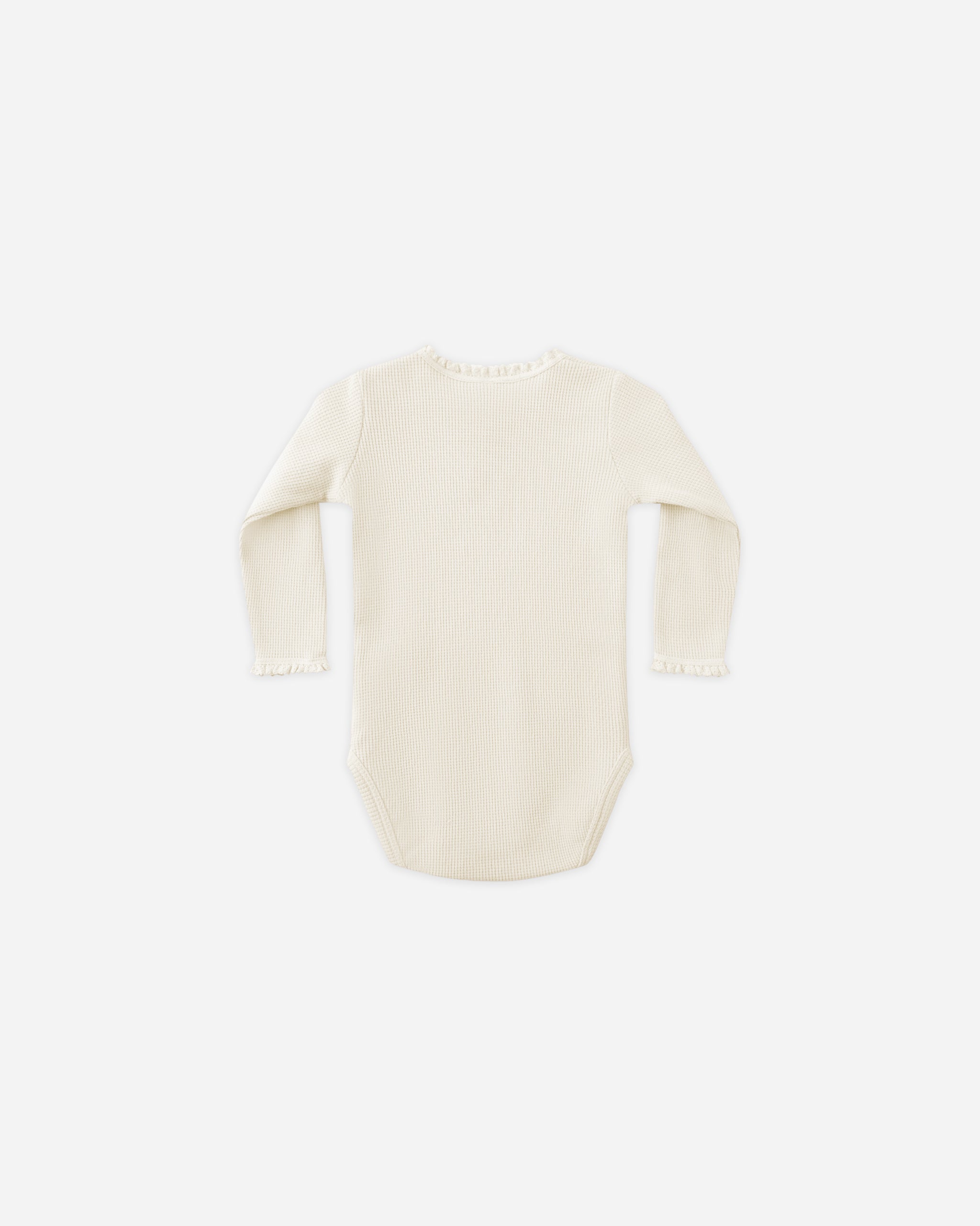 Waffle Long Sleeve Bodysuit || Natural