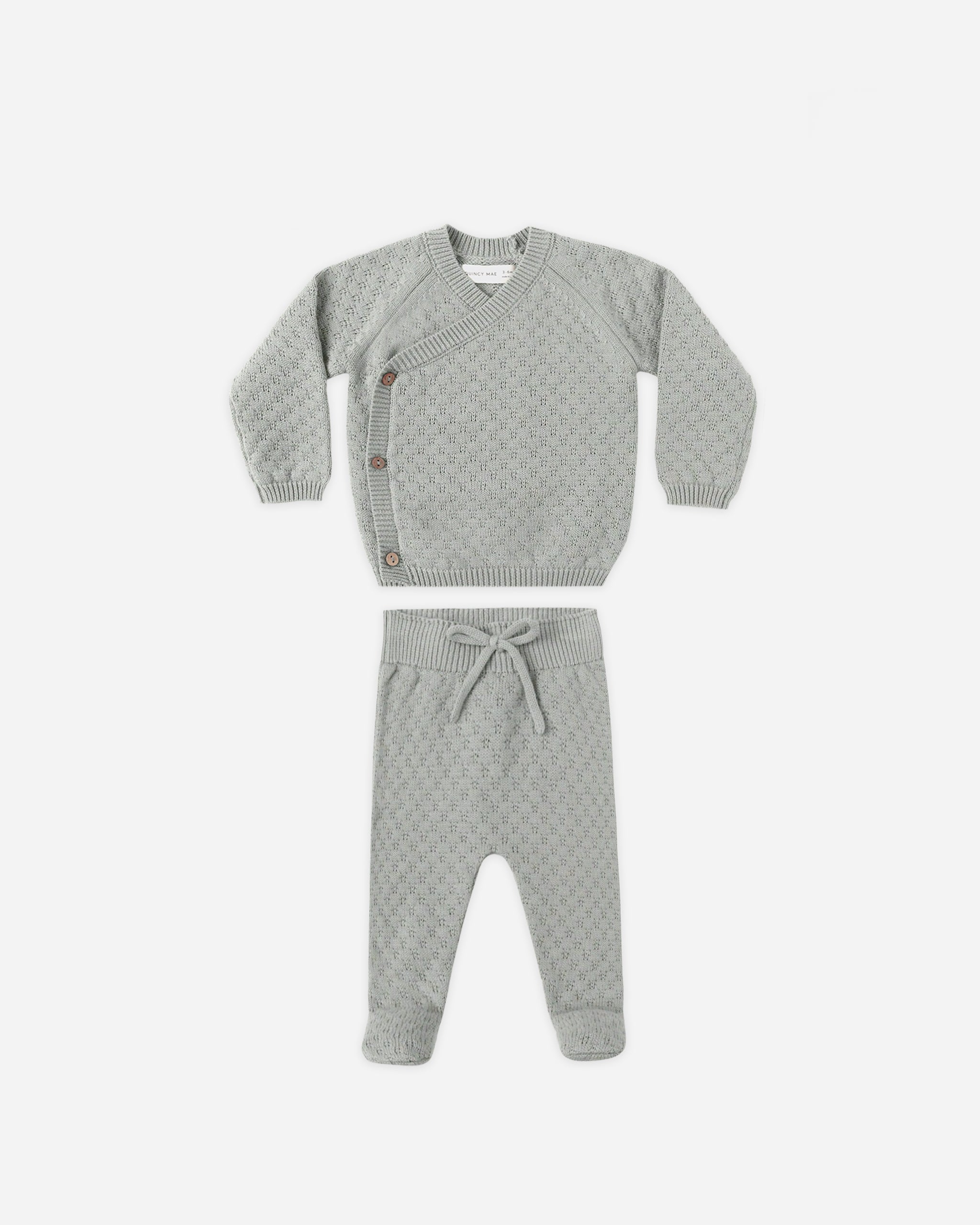 Knit Wrap Top + Pant Set || Steel Blue