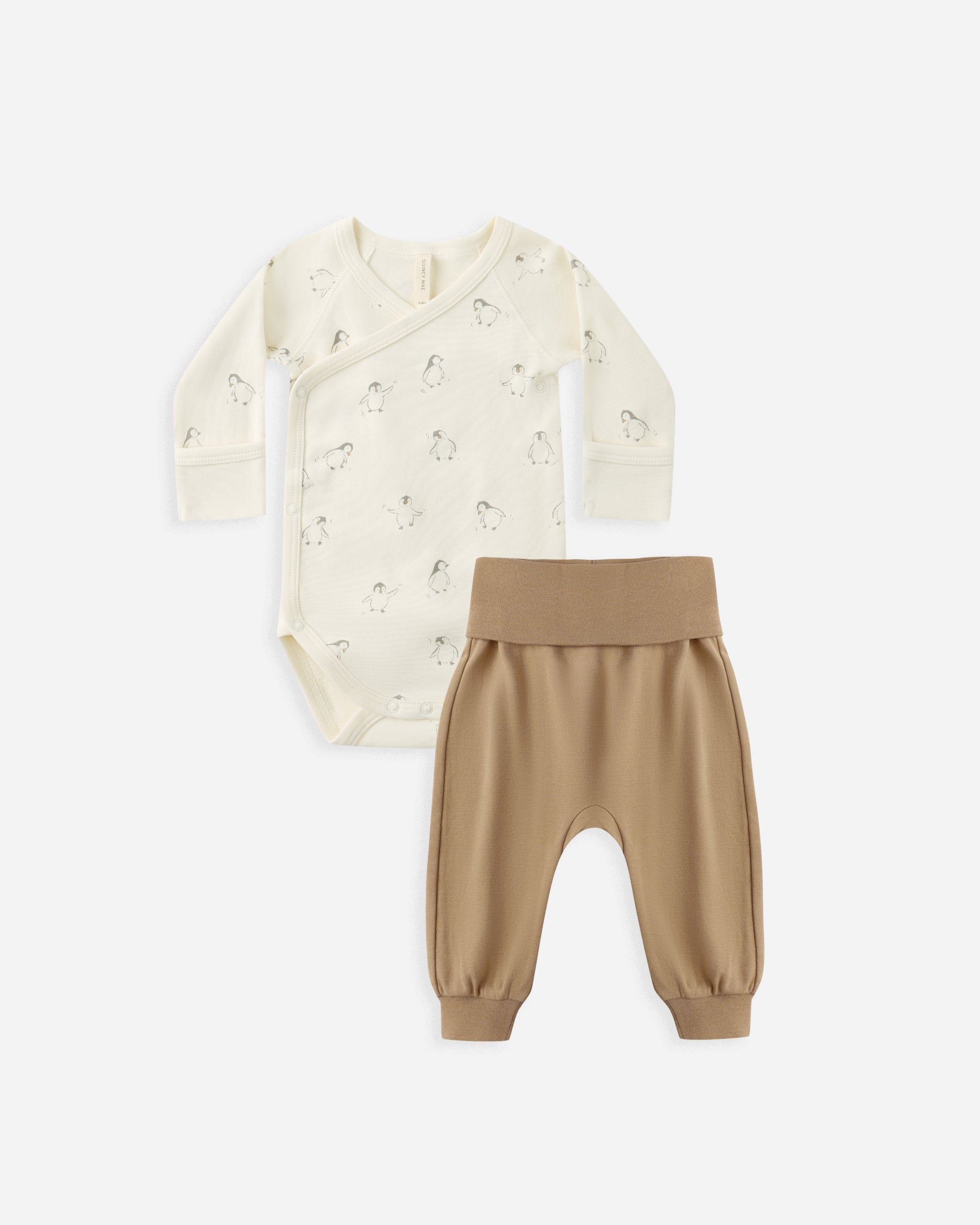 Side Snap Bodysuit + Pant Set || Penguins