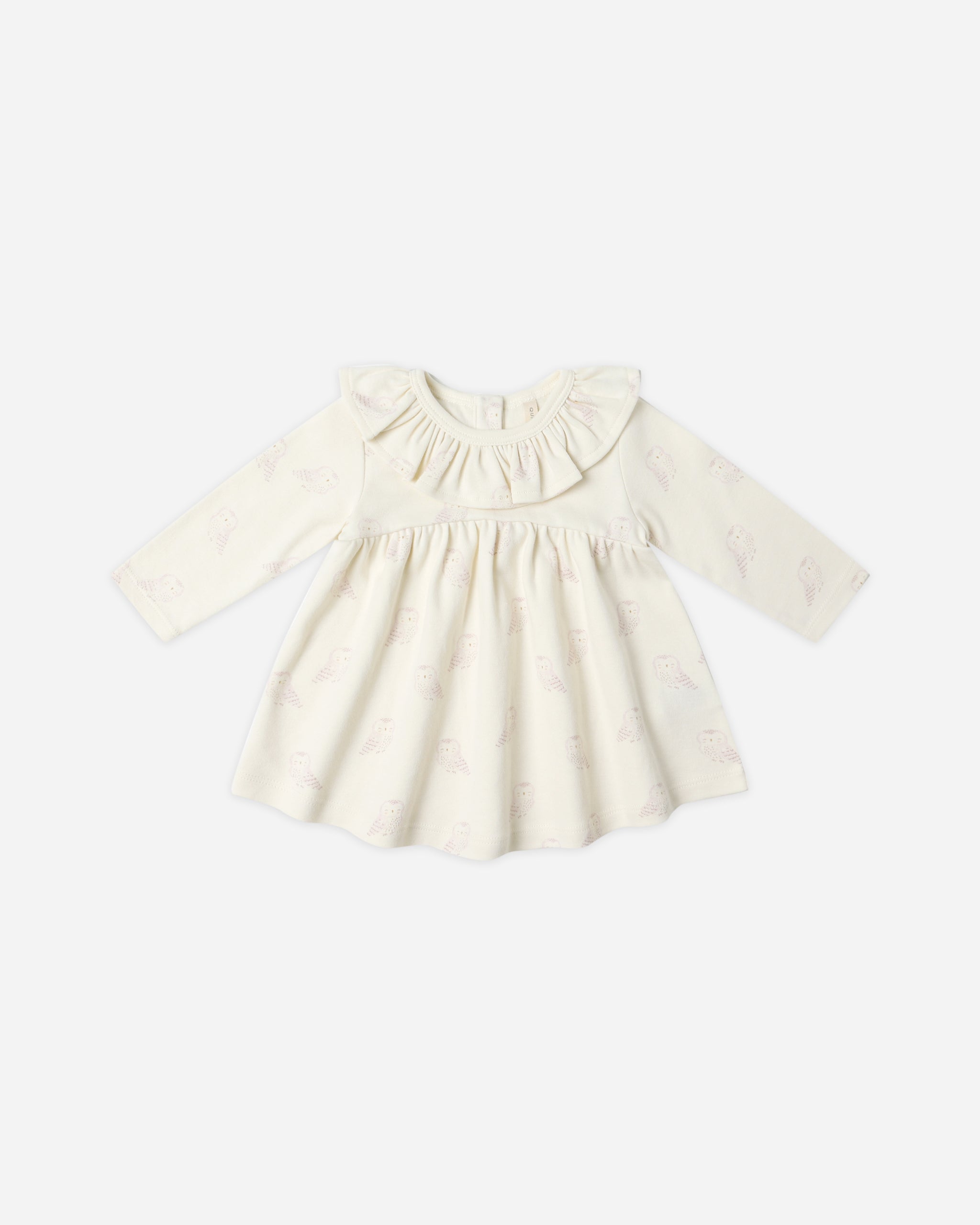 Ruffle Collar Jersey Dress || Snow Owls
